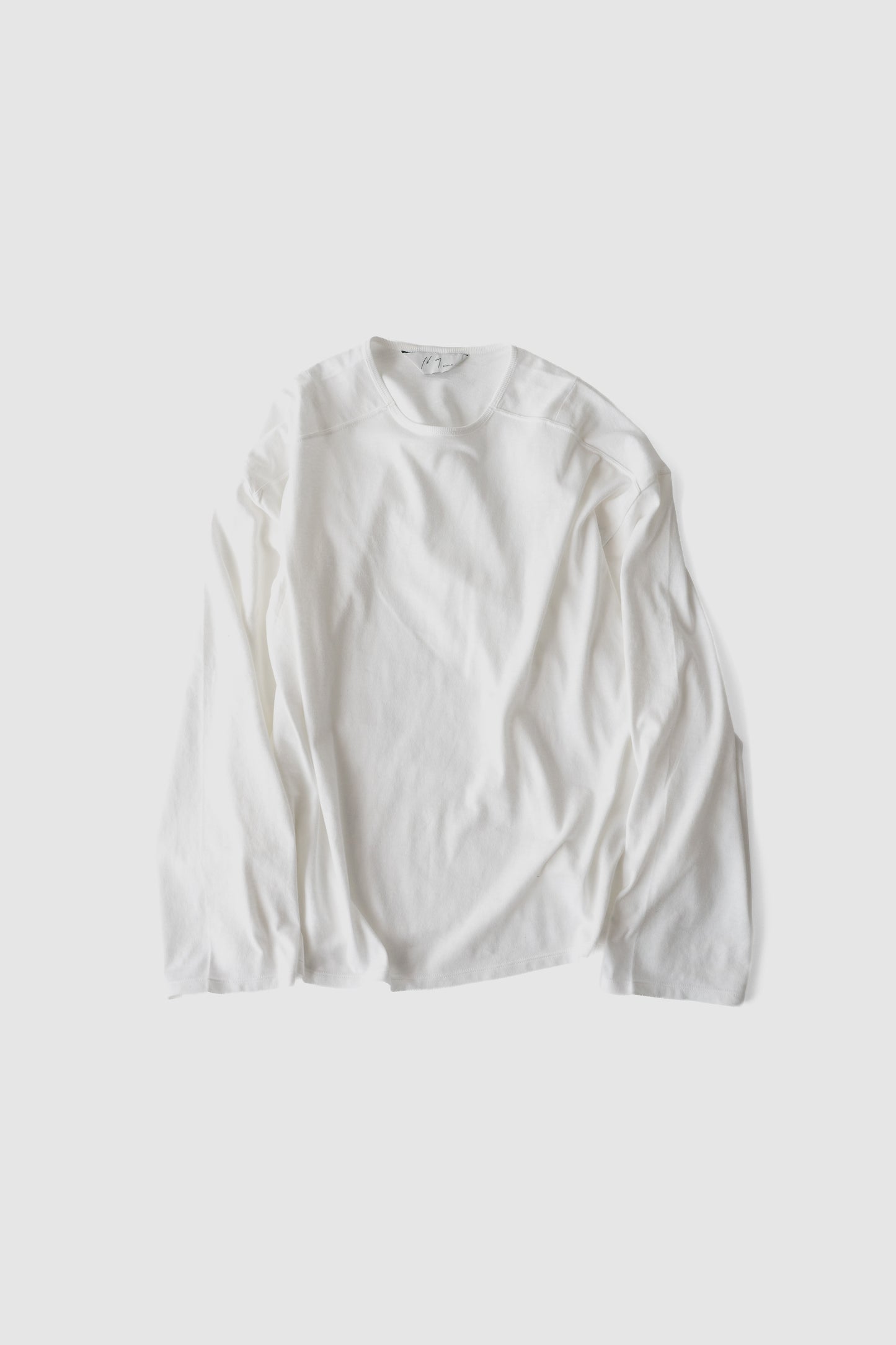 ANCELLM / C/R LS T-SHIRT "WHITE"