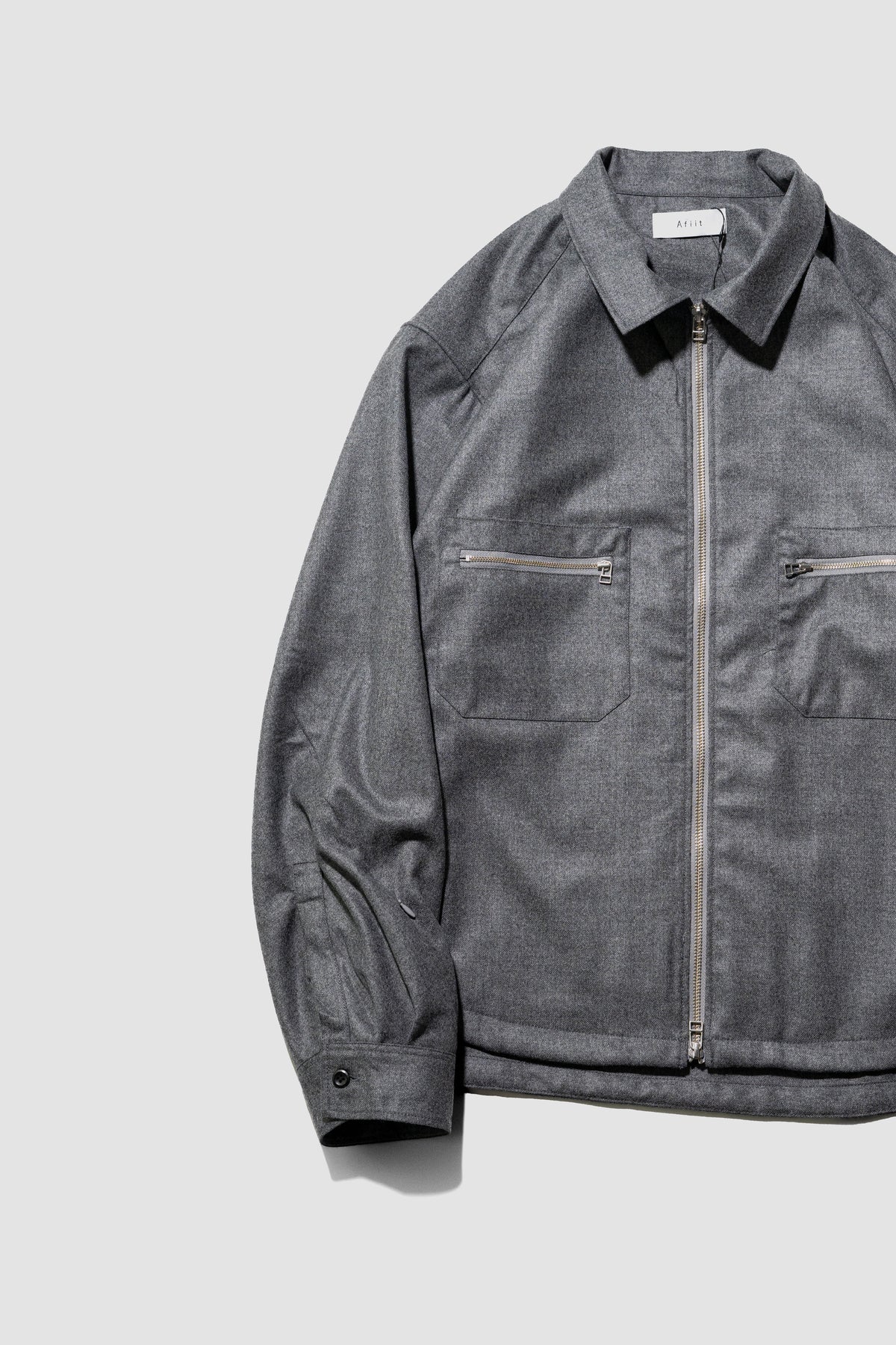 Afiit / WOOL ZIP SHIRT   "GRAY"