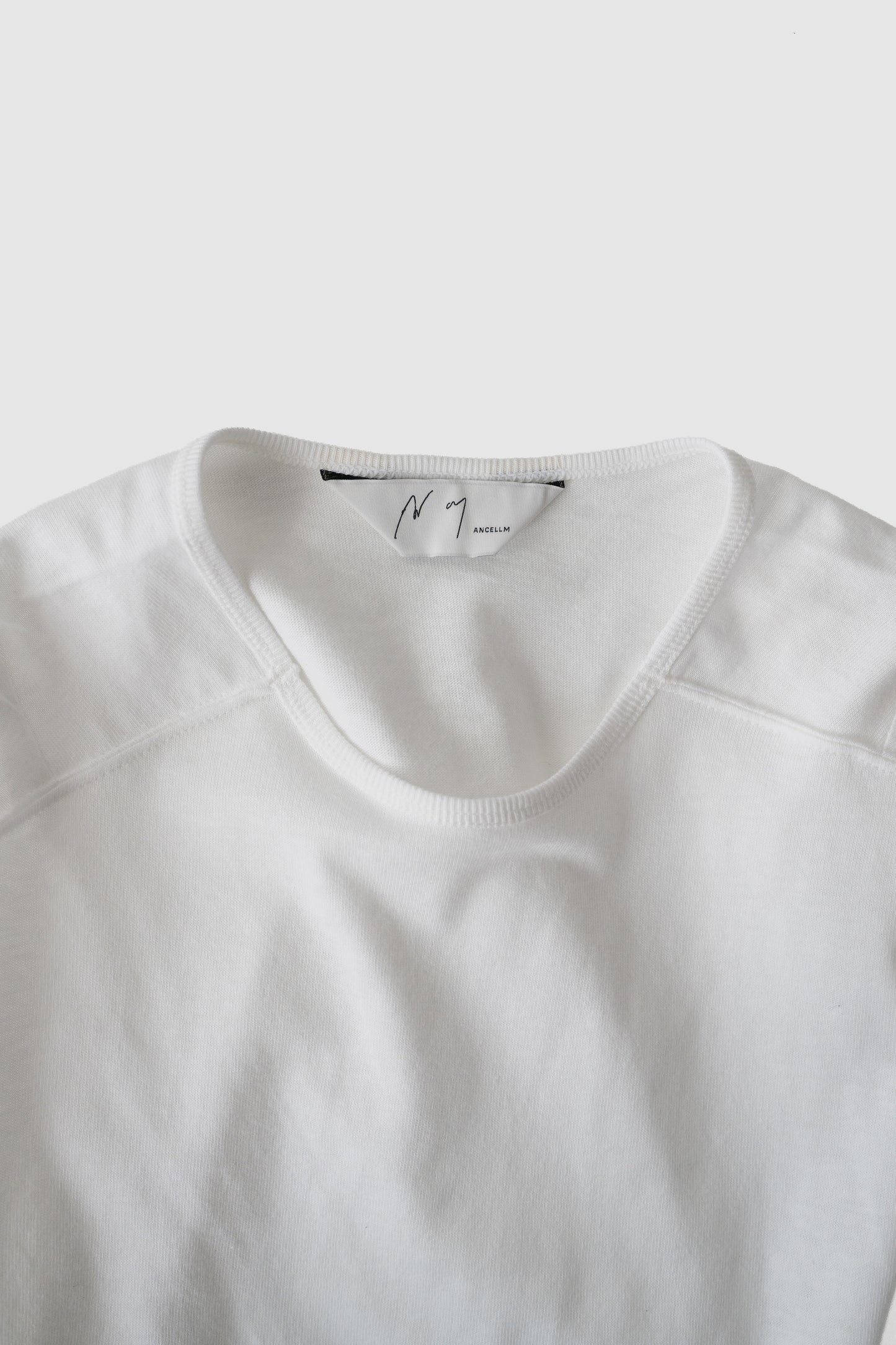 ANCELLM / C/R LS T-SHIRT "WHITE"