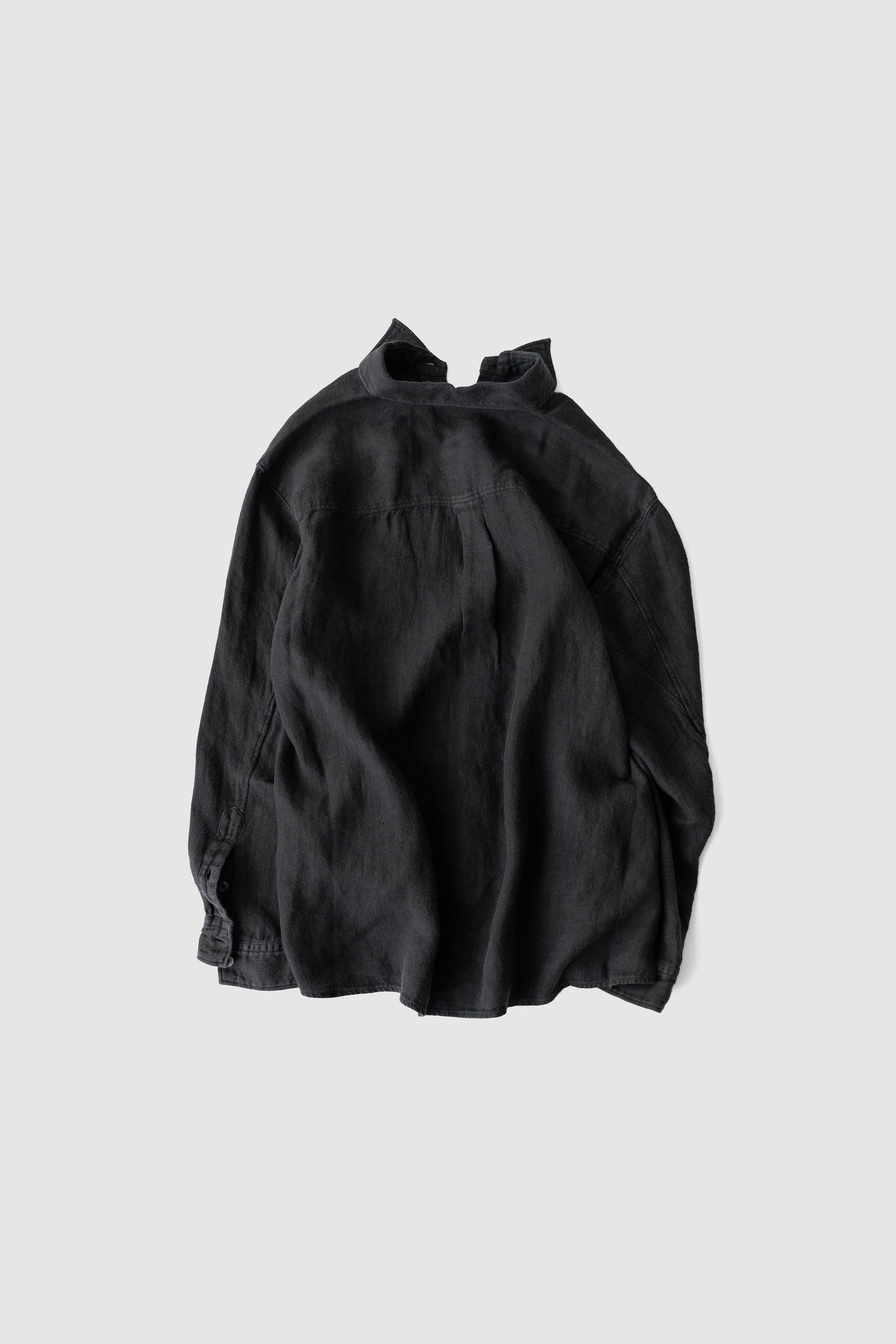 ANCELLM / LINEN OVER SHIRT "BLACK"
