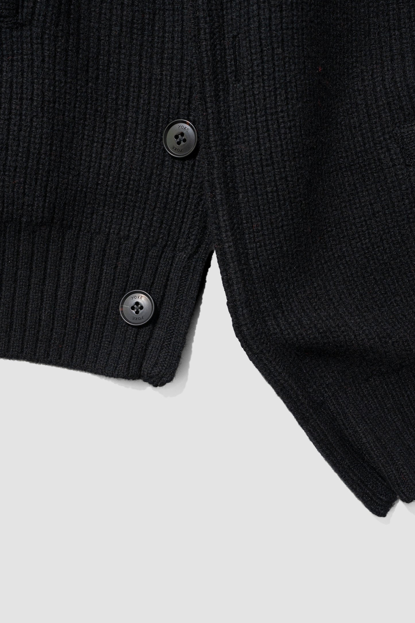 YOKE/ Sculptural Wired Crew Neck Cardigan "BLACK"