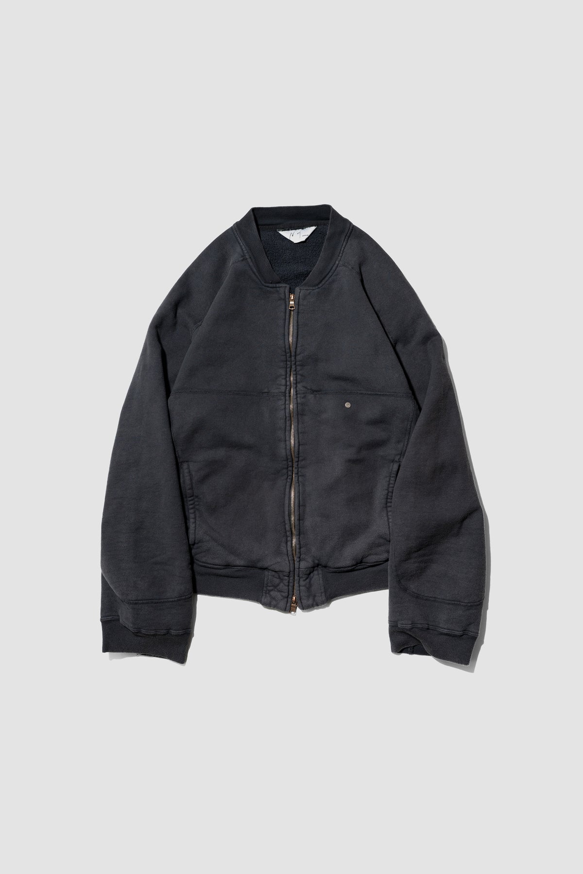 ANCELLM / FLEECE-LINED SWEAT VERSITY SHIRT "BLACK"