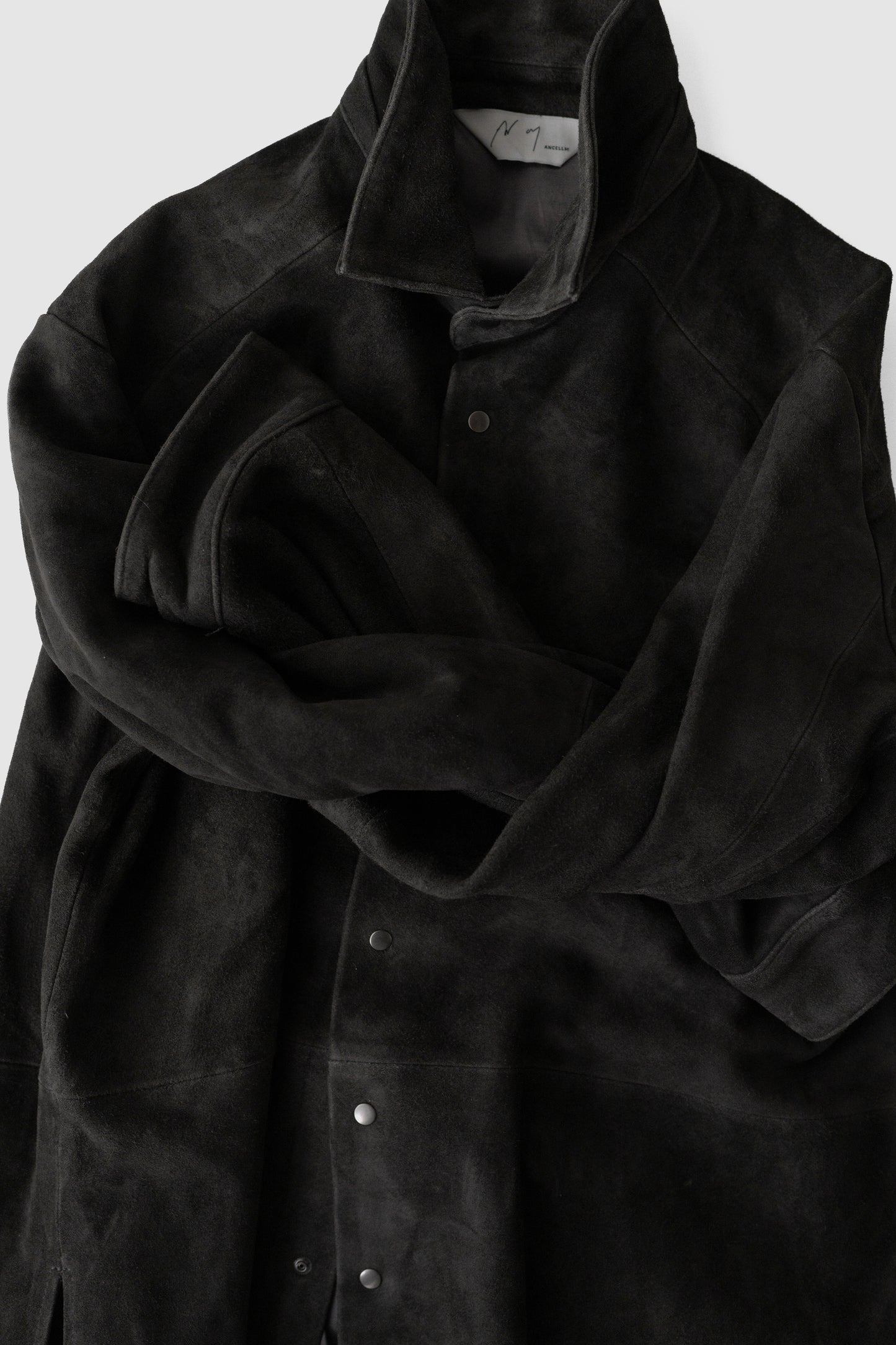 ANCELLM / GEEP LEATHER OVER SHIRT "BLACK"