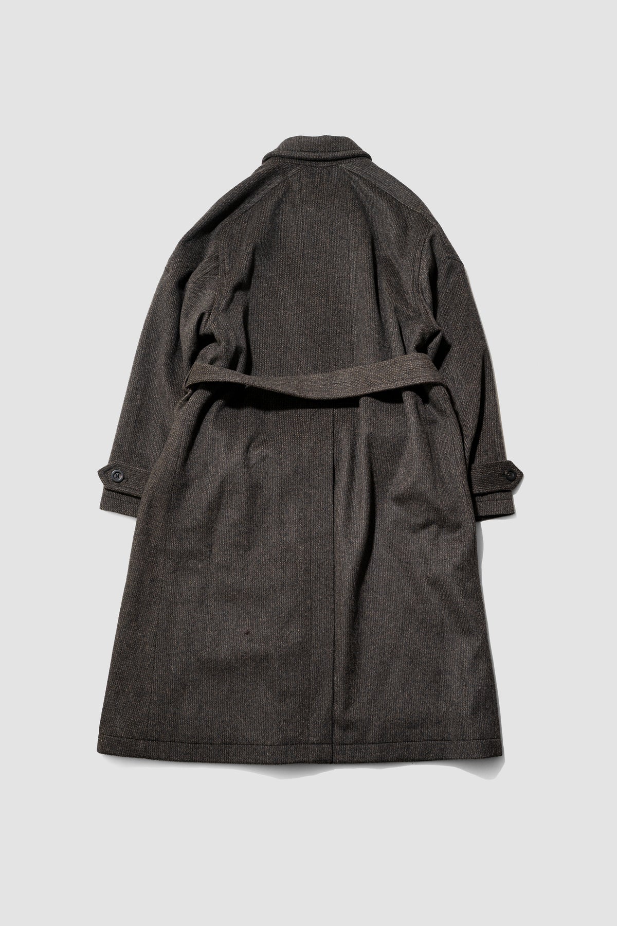 ANCELLM / WOOL BLANKET BALMACAAN COAT "D.BROWN"
