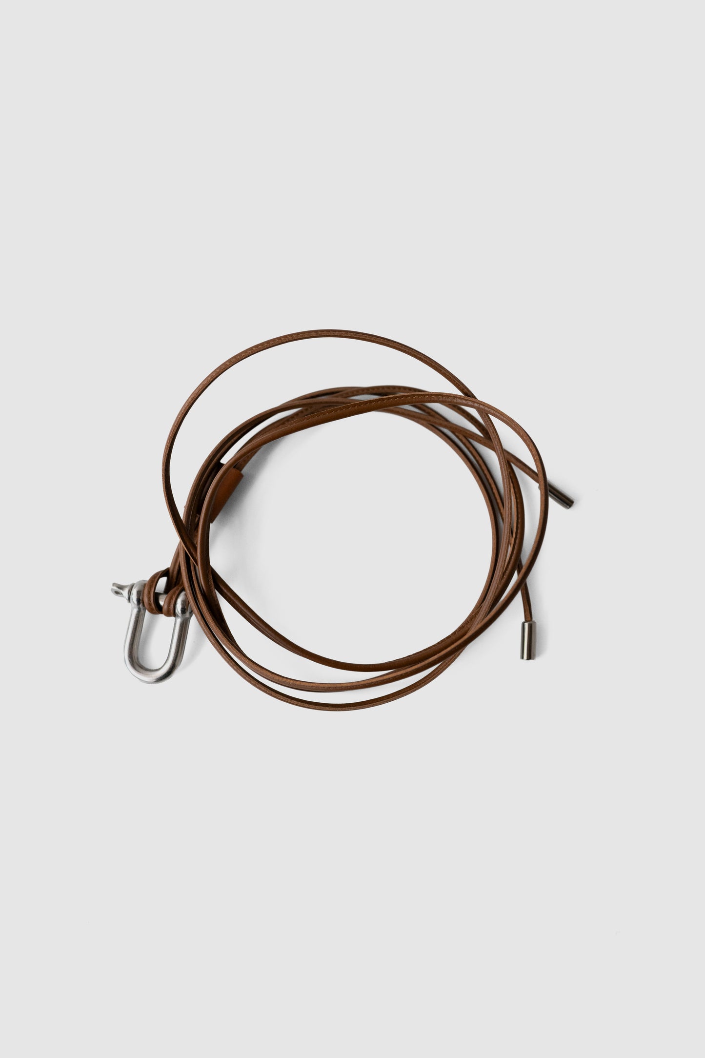 ANCELLM / LEATHER ROPE BELT "BROWN"