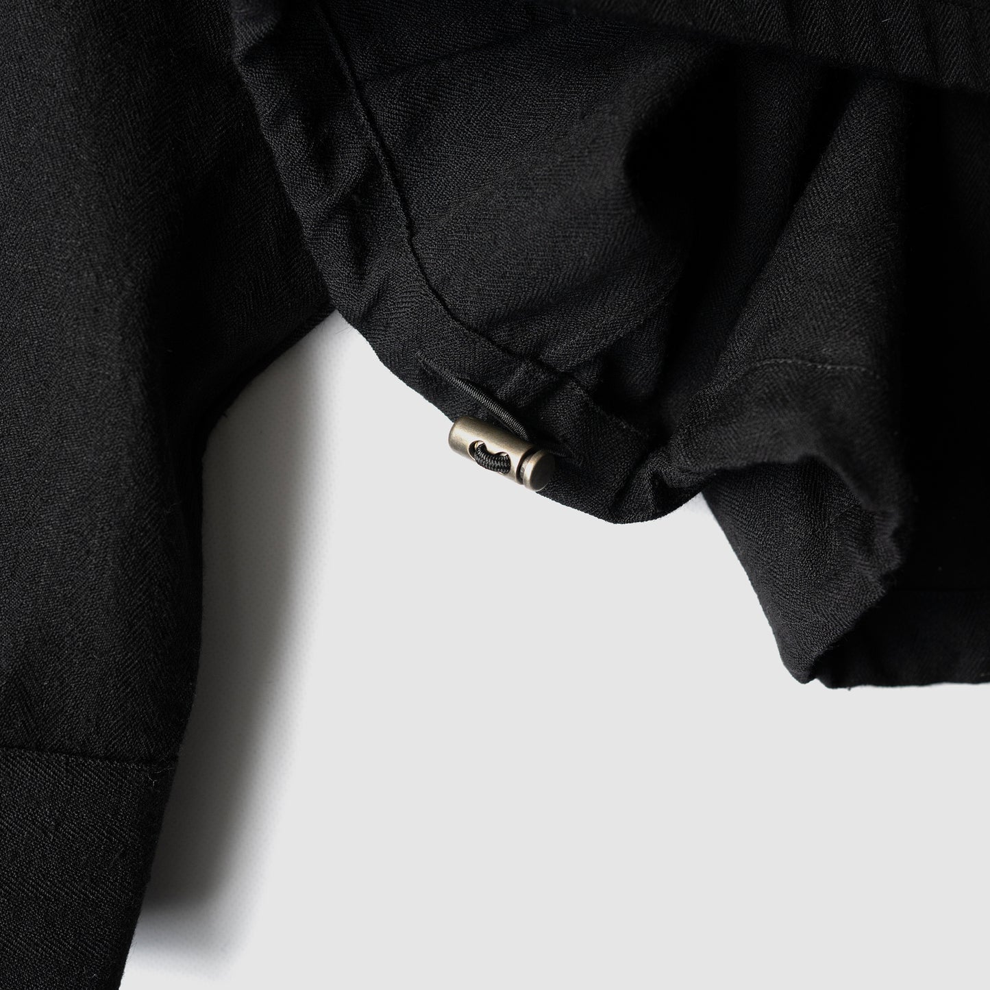 ANCELLM / WOOL HALF ZIP PULL OVER SHIRT "BLACK"