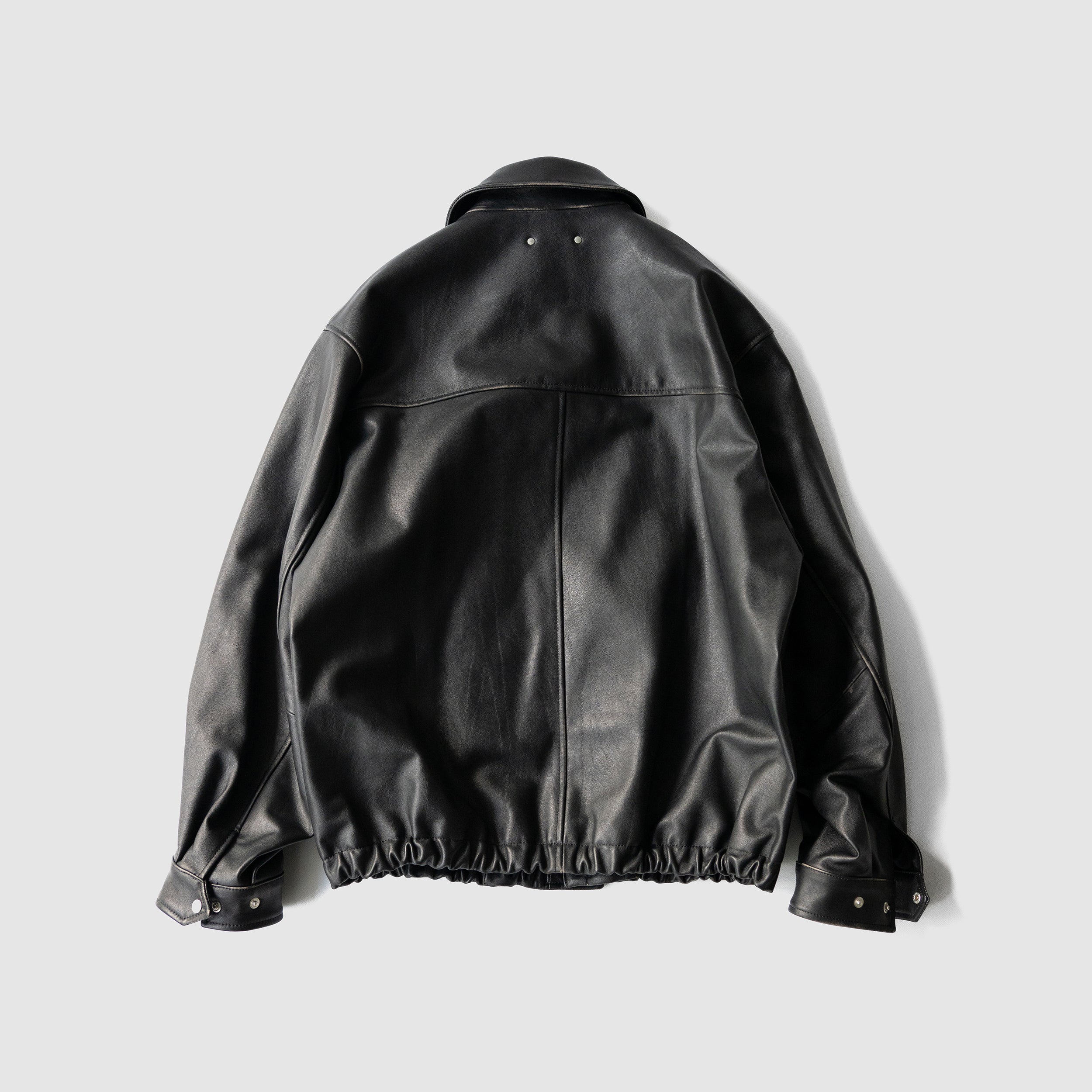 ssstein/ COW LEATHER VINTAGE ZIP JACKET 