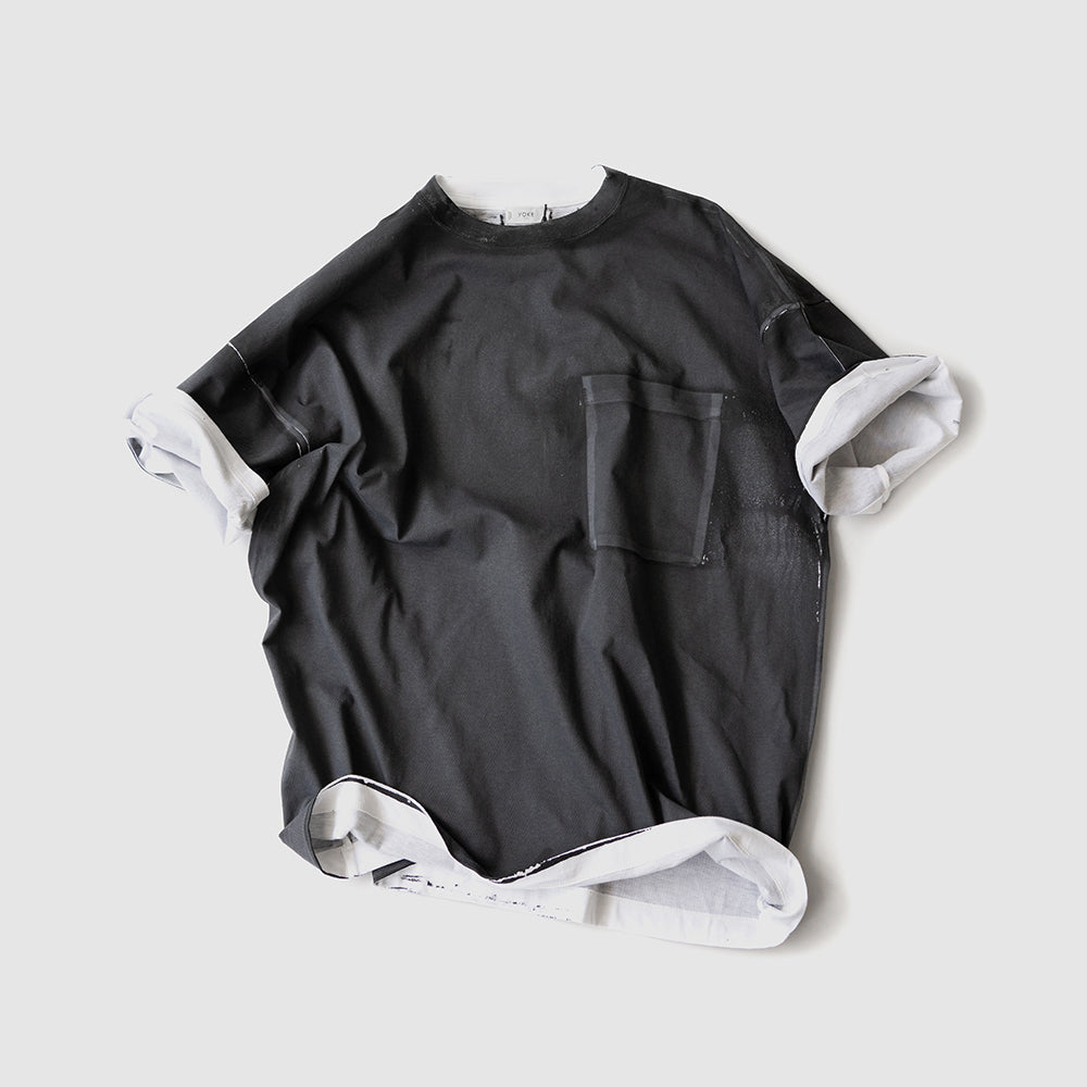 YOKE/ All-over Pigment Printed T-shirt "BLACK"