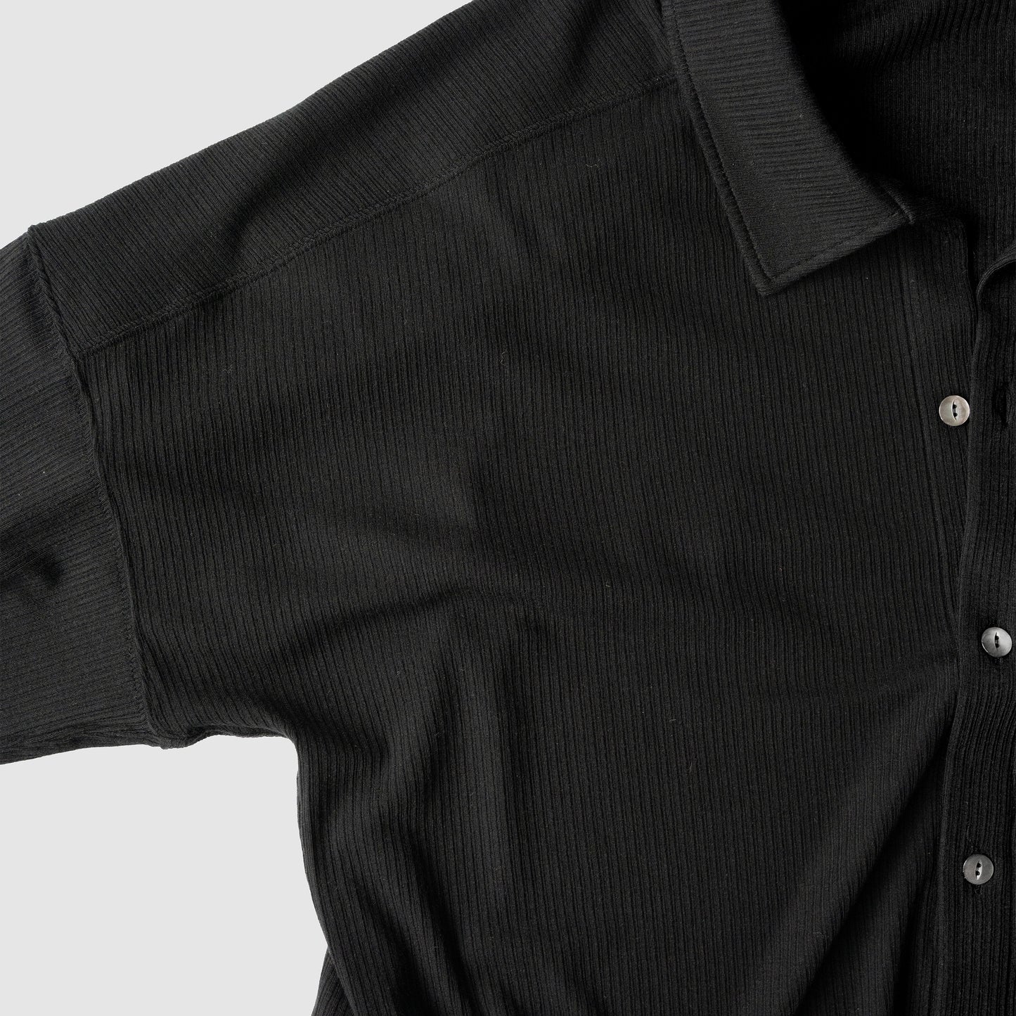 ANCELLM / CAS/SIL KIMONO KNIT SHIRT "BLACK"