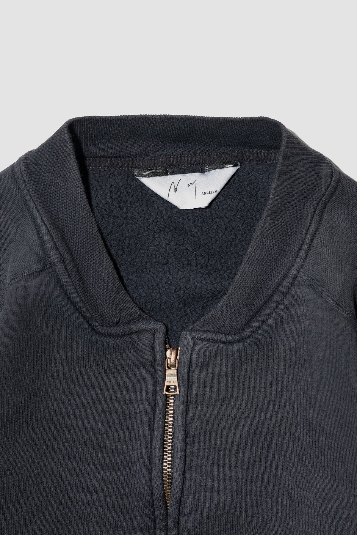 ANCELLM / FLEECE-LINED SWEAT VERSITY SHIRT "BLACK"