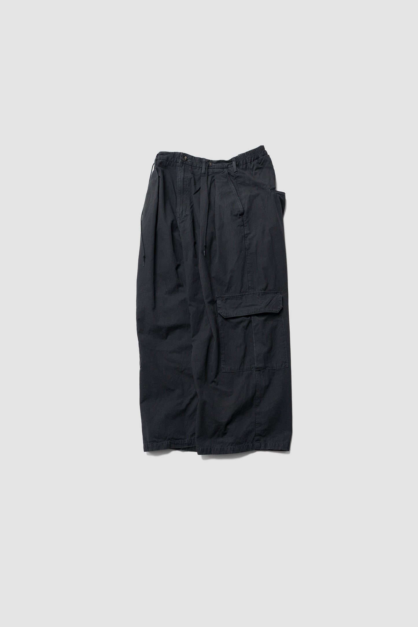 ANCELLM / POPLIN CARGO PANTS "BLACK"