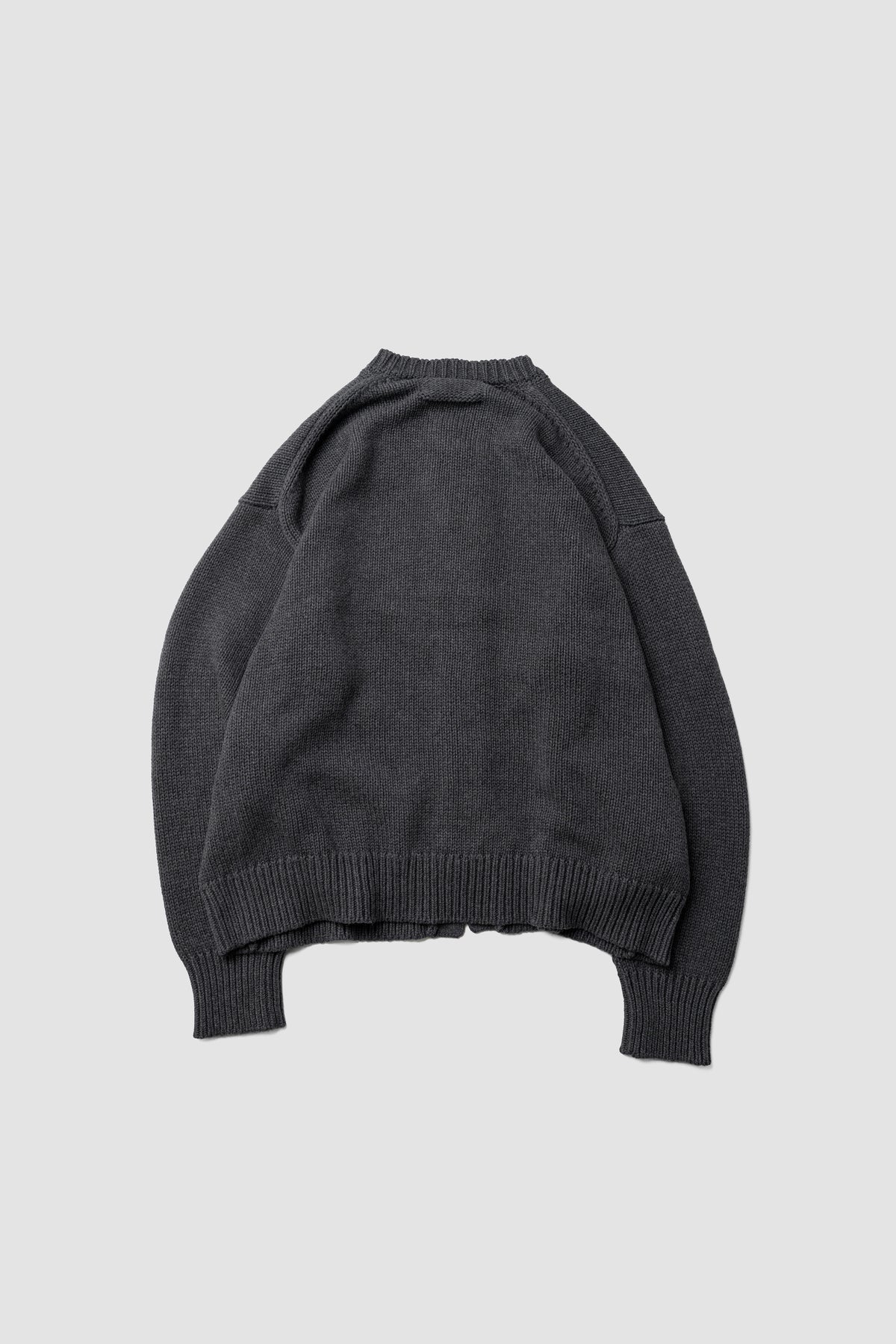 Afiit / CREW NECK CARDIGAN  "CHARCOAL"