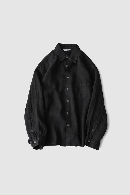 ANCELLM / LINEN OVER SHIRT "BLACK"