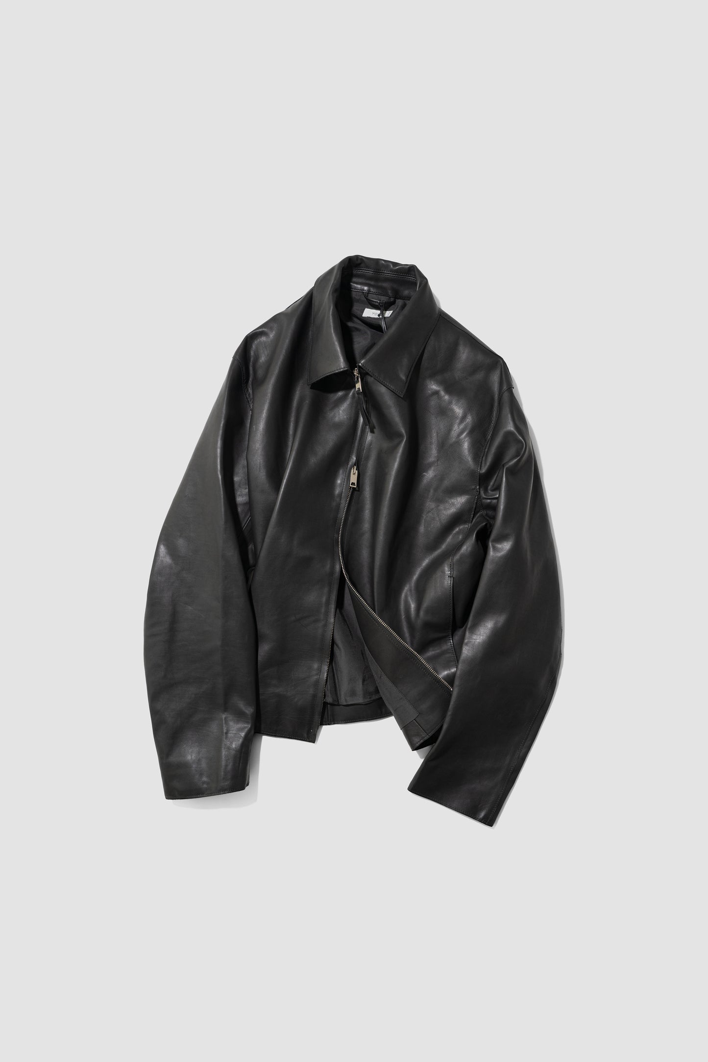 YOKE/ Calf Nappa Leather Minimal Blouson "BLACK"
