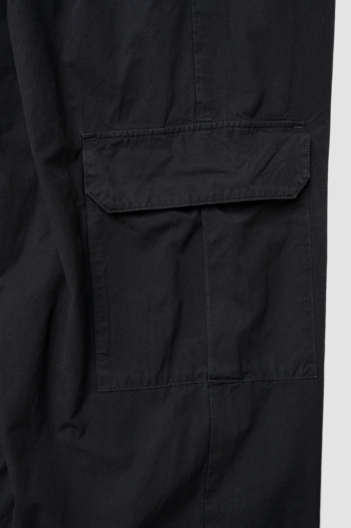 ANCELLM / POPLIN CARGO PANTS "BLACK"