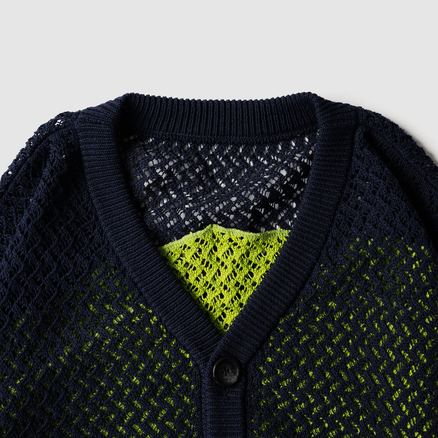 Kota Gushiken/ Inside Out 2 Layers Cardigan "Navy/Green"