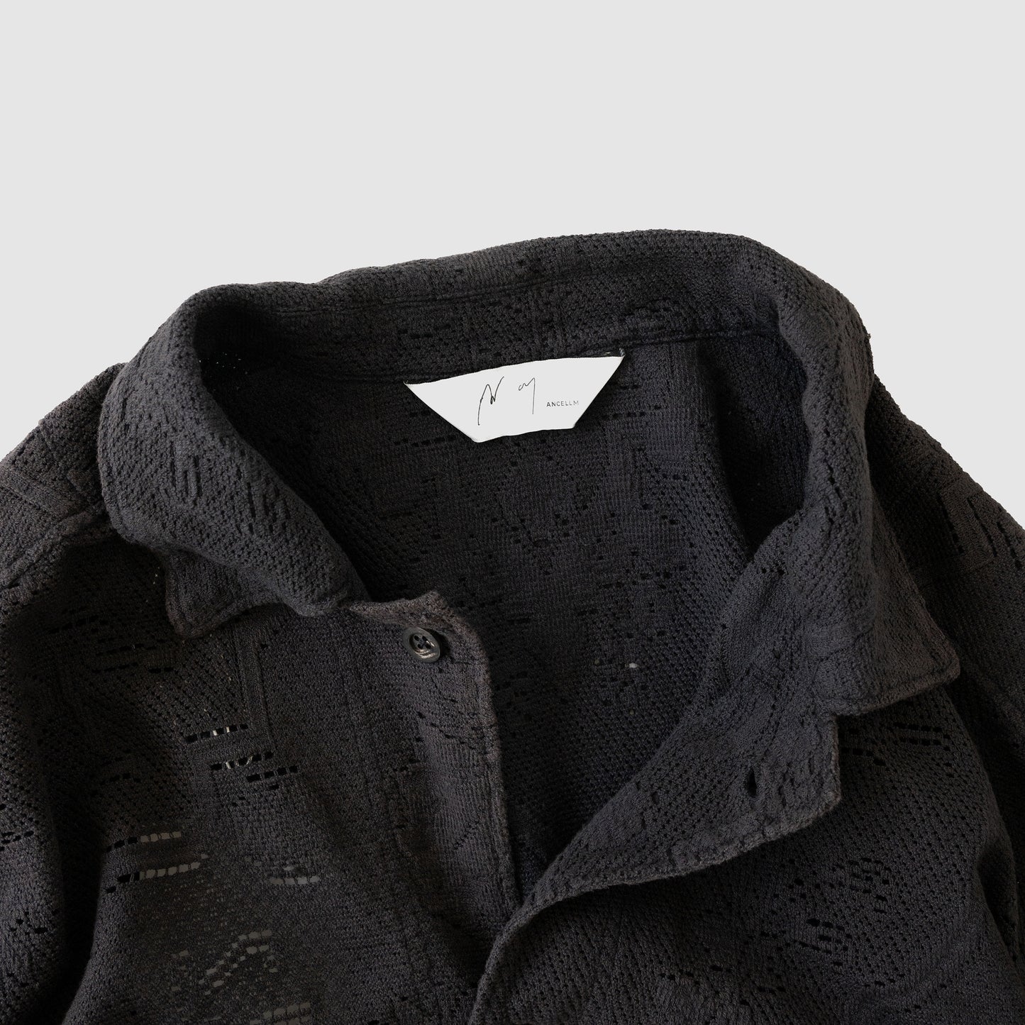 ANCELLM / AGING LACE WORK SHIRT "BLACK"