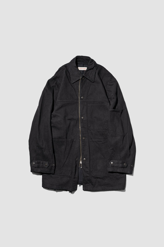 barbell object / denim coverall "black"