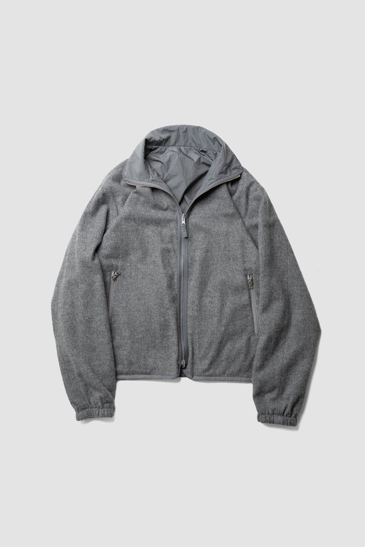 YOKE/ Wool Cashmere Fleece Reversible Blouson "Gray"