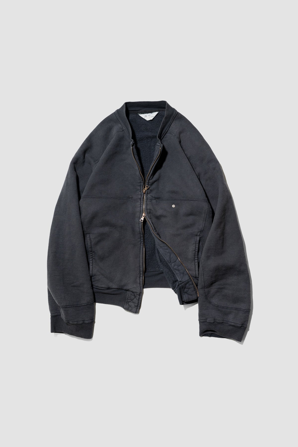 ANCELLM / FLEECE-LINED SWEAT VERSITY SHIRT "BLACK"