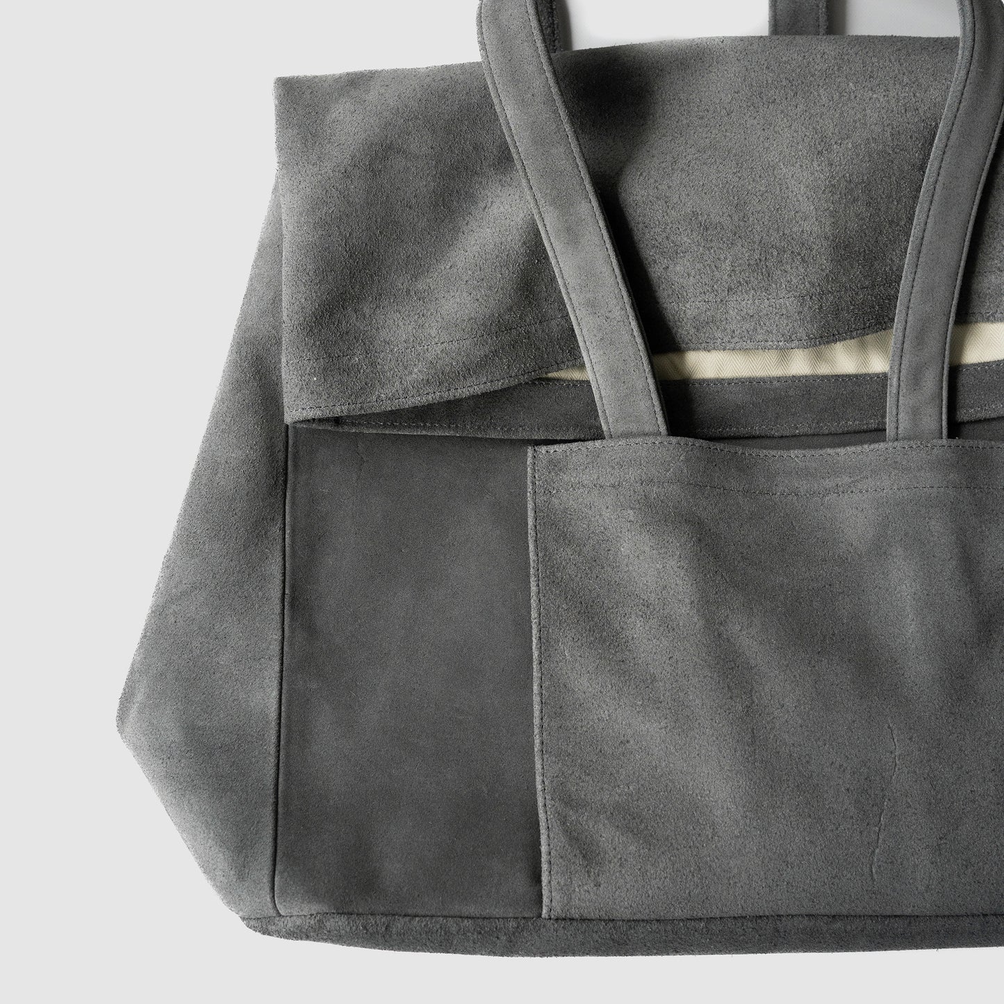 ENCOMING/ ROLLED PAPER TOTE BAG "GREY"
