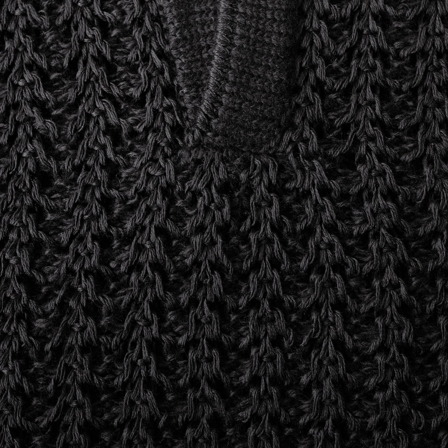 YOKE/ MESH KNIT SKIPPER POLO SHIRT "BLACK"
