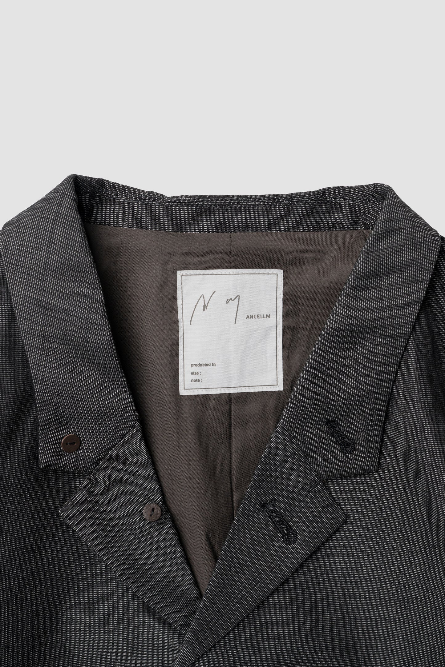 ANCELLM / LAYERED TAILORED JACKET "BLACK"