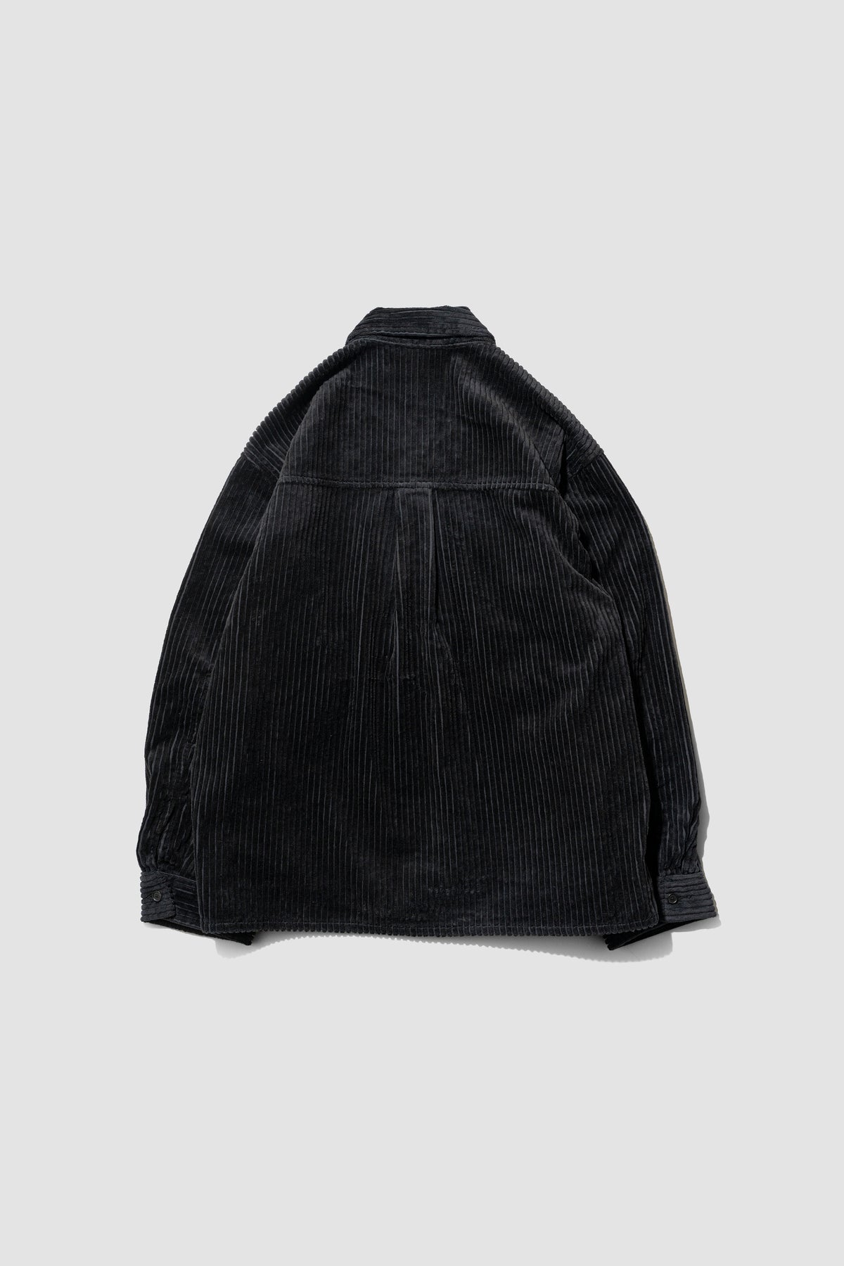 ANCELLM / CORDUROY OPEN COLLAR SHIRT "BLACK"