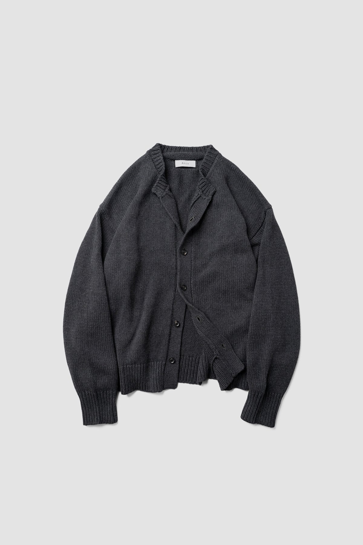 Afiit / CREW NECK CARDIGAN  "CHARCOAL"