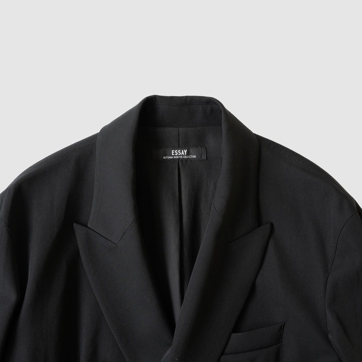 ESSAY/ WOOL GABARDINE DOUBLE BREASTED JACKET "BLACK"