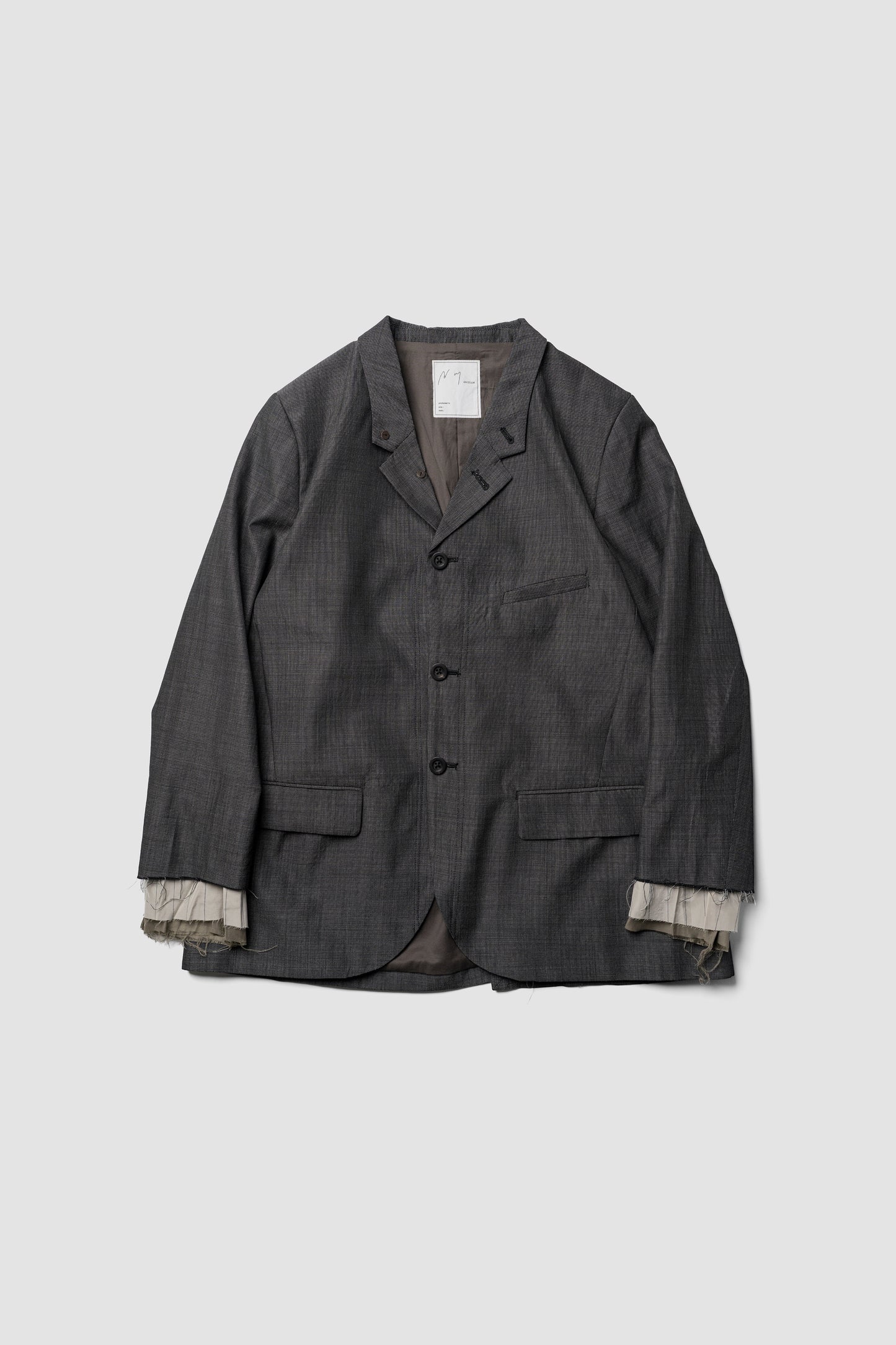 ANCELLM / LAYERED TAILORED JACKET "BLACK"