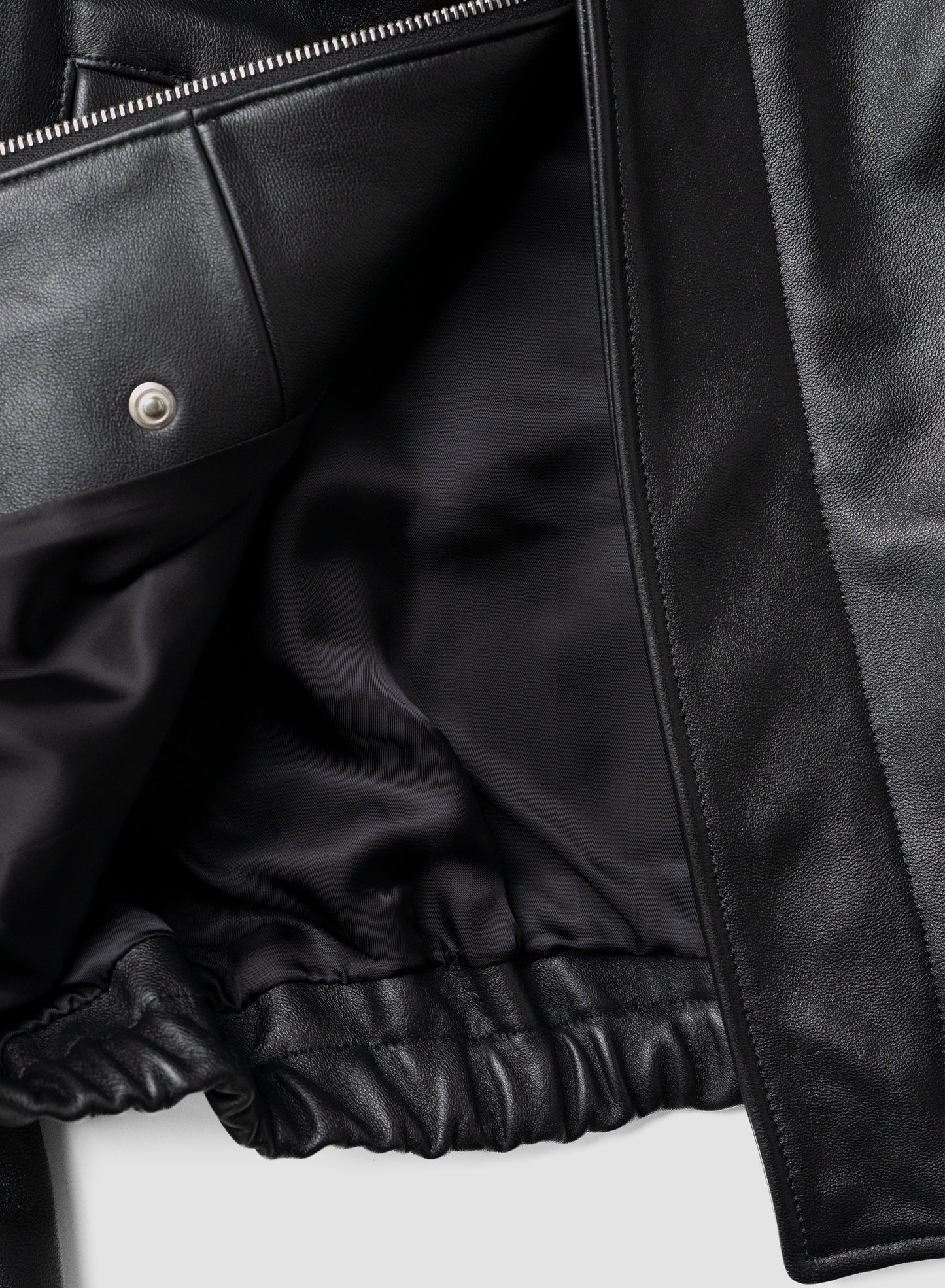 ssstein/ SHEEP LEATHER ZIP SHORT JACKET "BLACK"