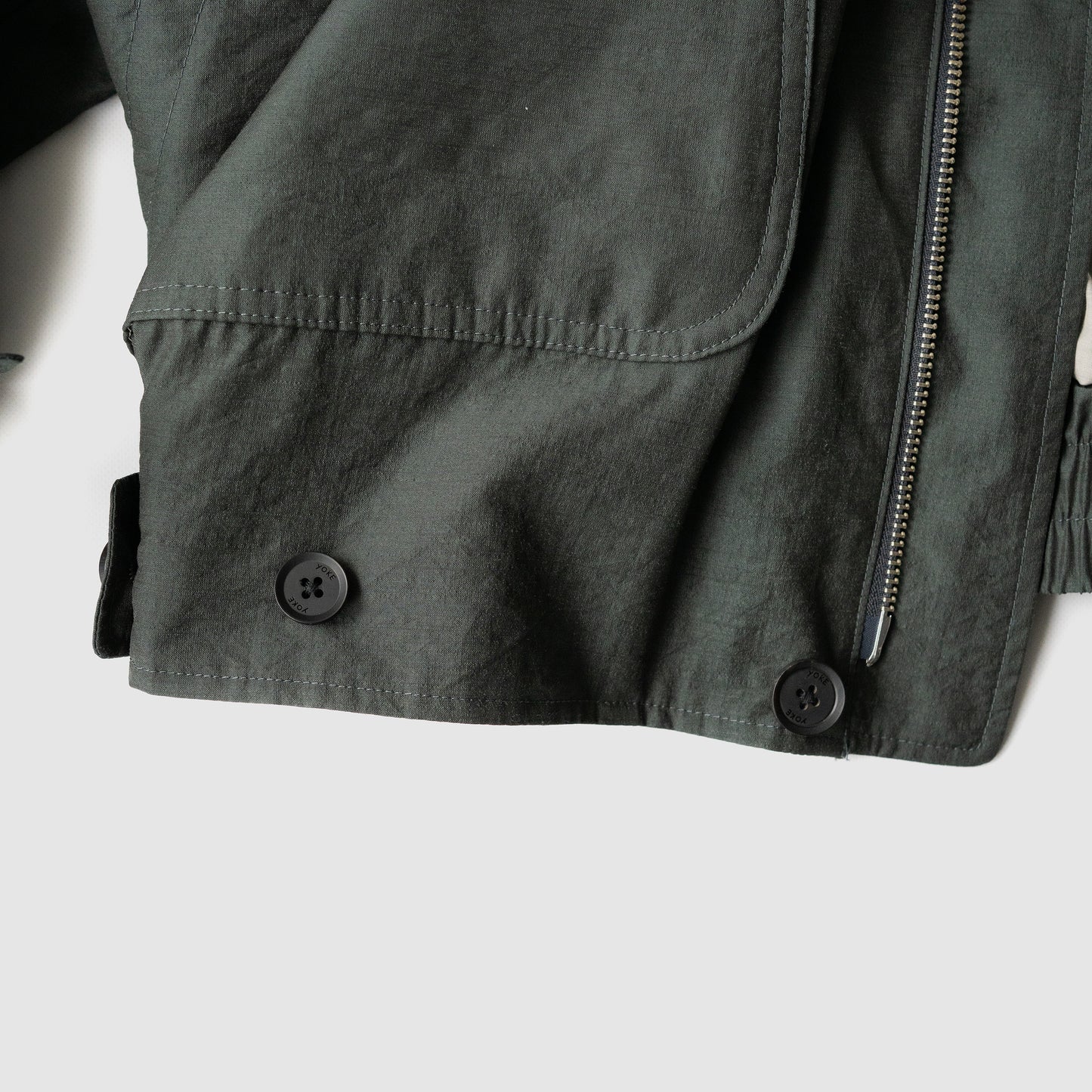 YOKE/ Wool Nylon Flight Jacket "DARK GREEN"