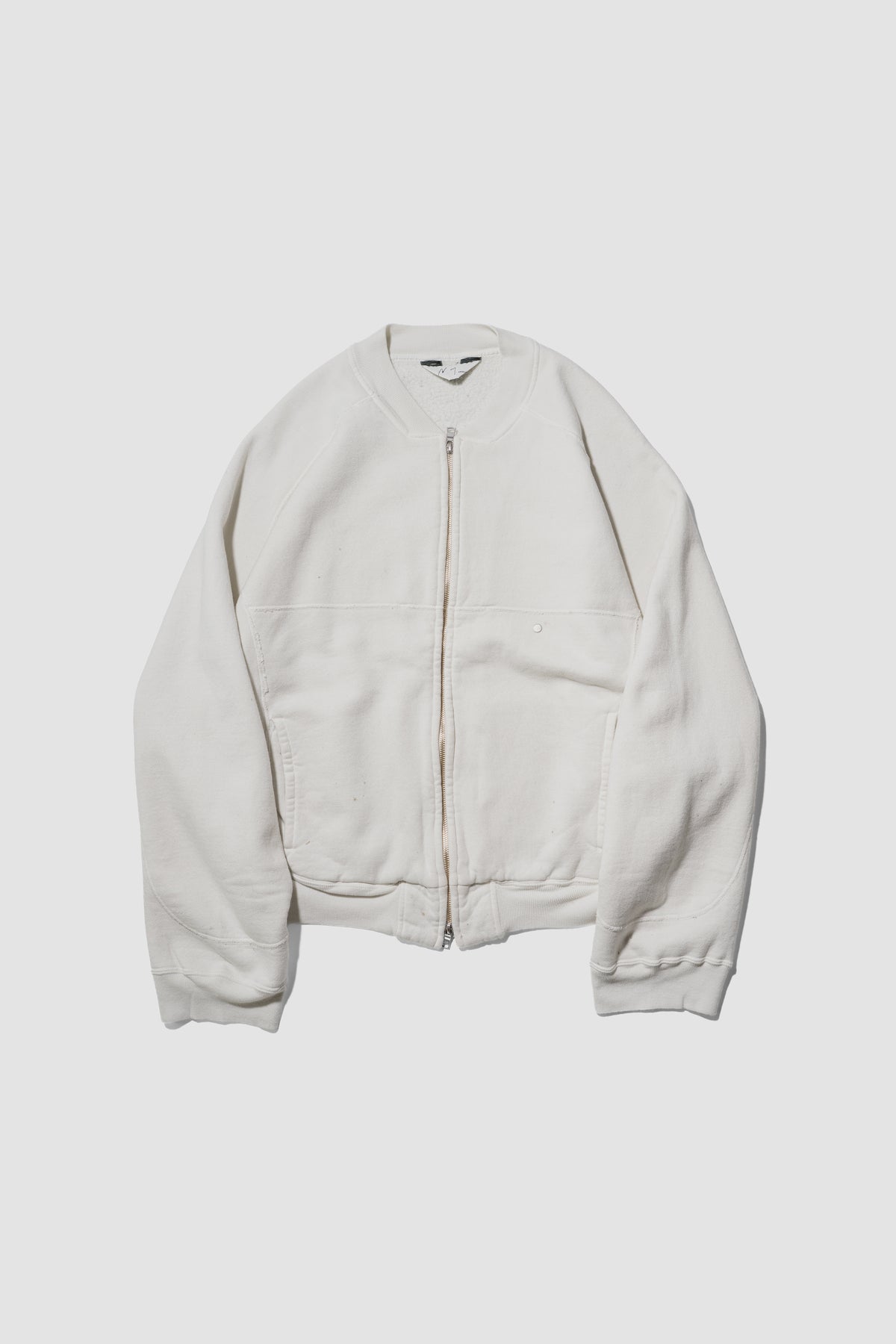 ANCELLM / FLEECE-LINED SWEAT VERSITY SHIRT "WHITE"