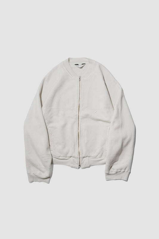 ANCELLM / FLEECE-LINED SWEAT VERSITY SHIRT "WHITE"