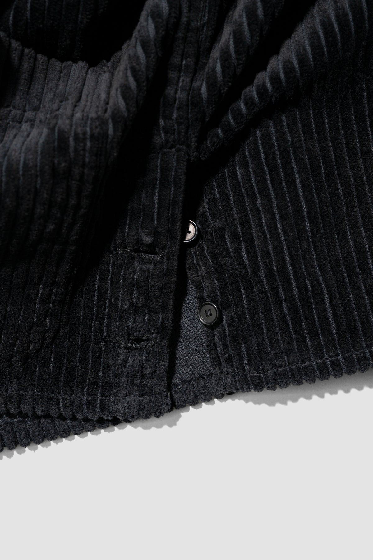 ANCELLM / CORDUROY OPEN COLLAR SHIRT "BLACK"