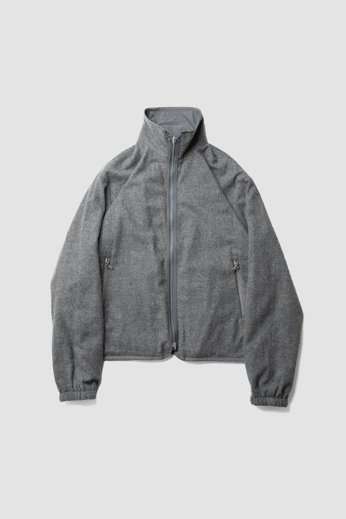 YOKE/ Wool Cashmere Fleece Reversible Blouson "Gray"