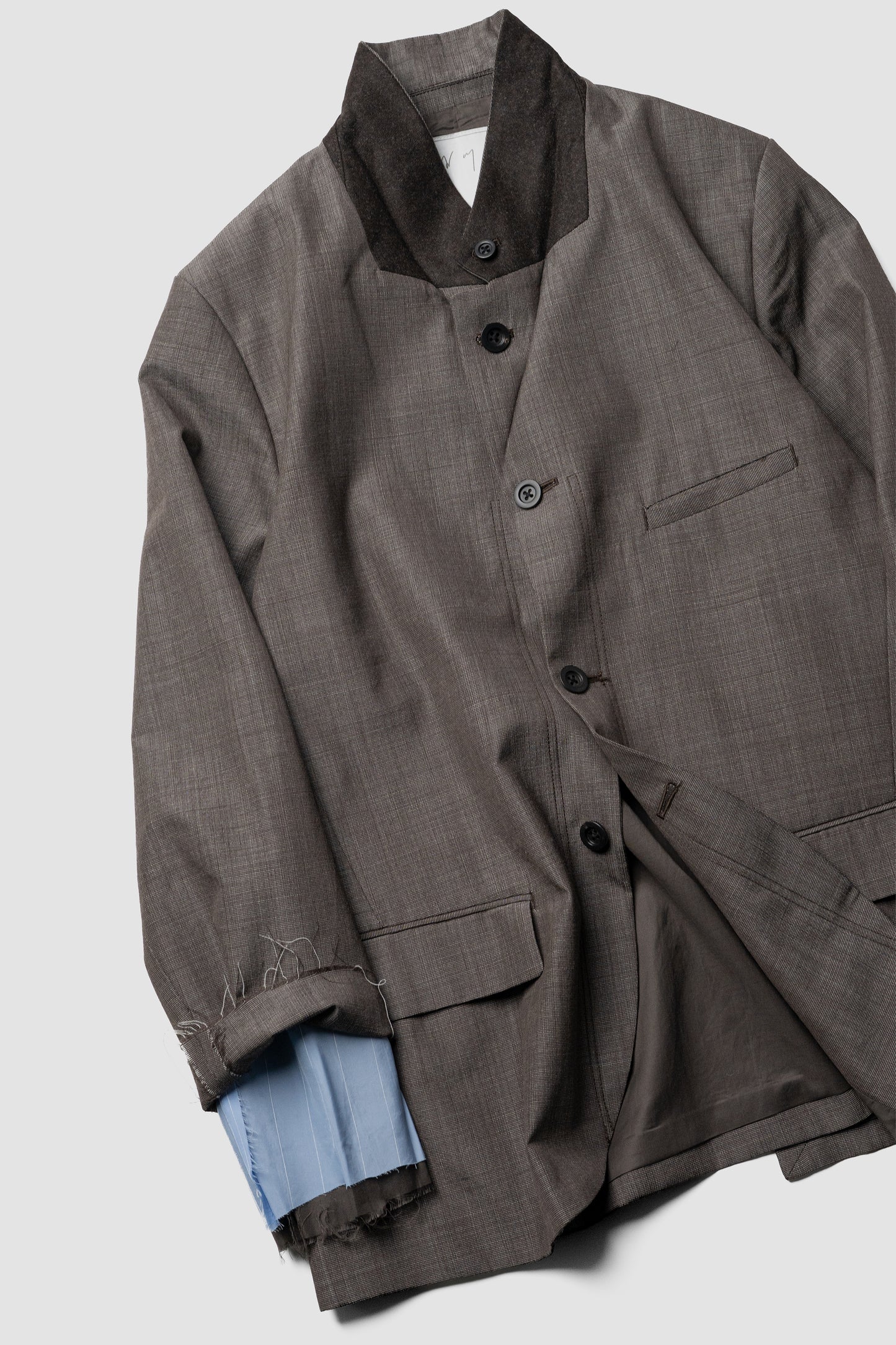 ANCELLM / LAYERED TAILORED JACKET "BROWN"