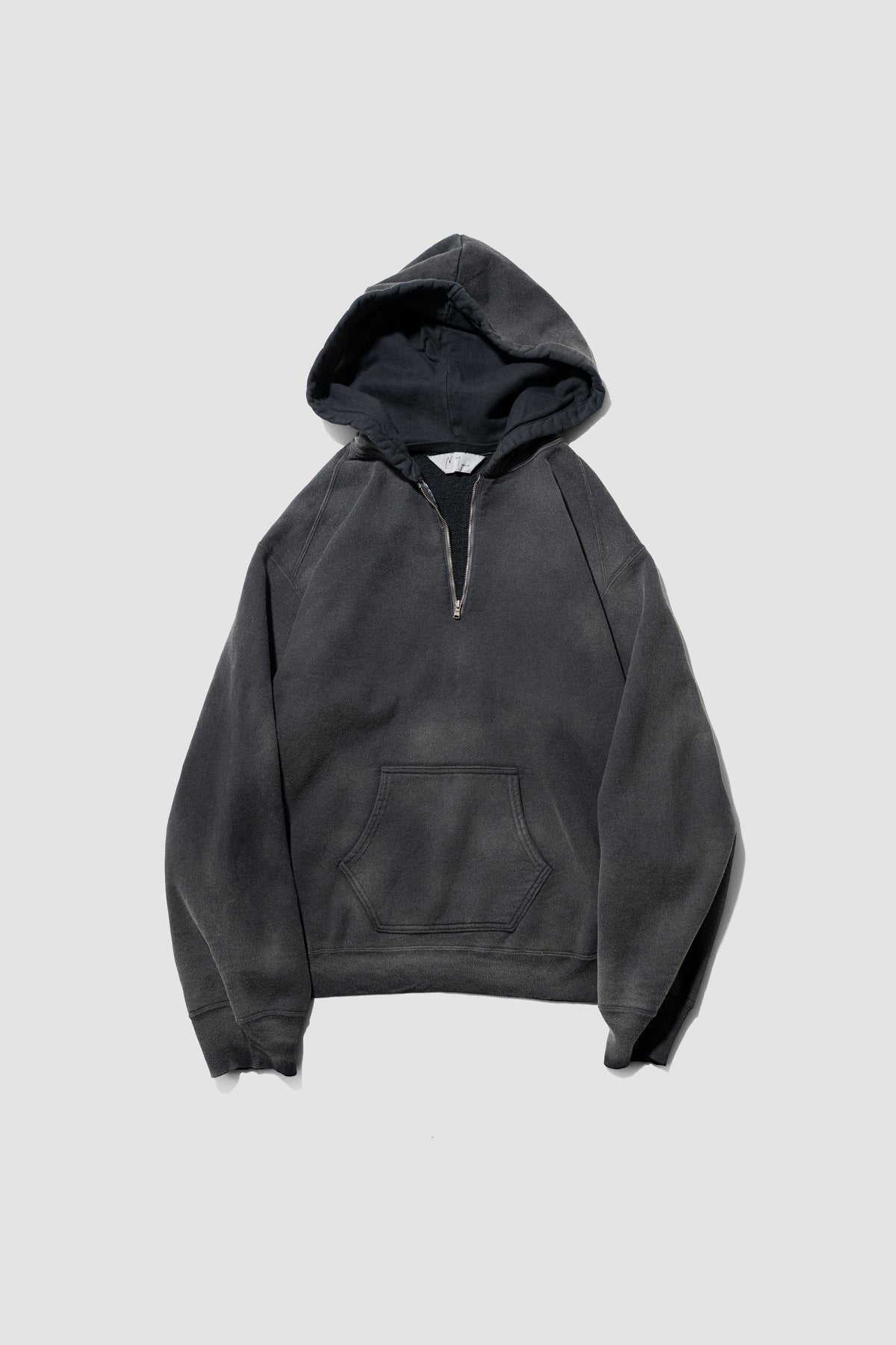 ANCELLM / FLEECE-LINED SWEAT HOODIE "BLACK"