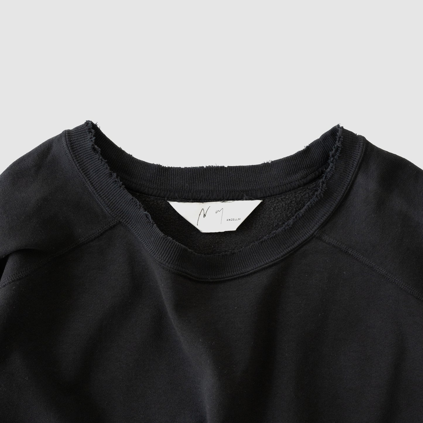 ANCELLM / LIGHT LOOP SWEAT SHIRT "BLACK"
