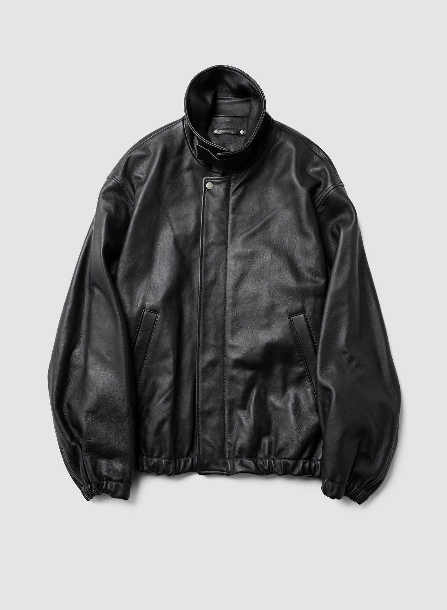 ssstein/ SHEEP LEATHER ZIP SHORT JACKET "BLACK"