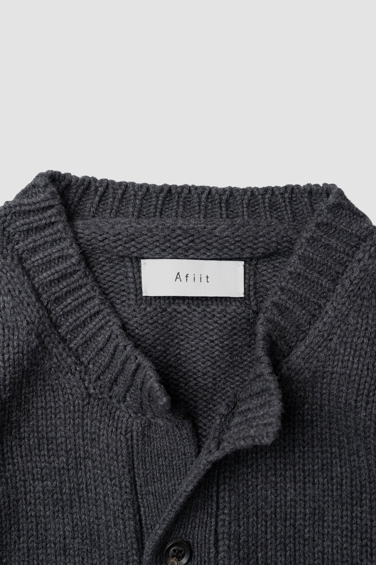 Afiit / CREW NECK CARDIGAN  "CHARCOAL"