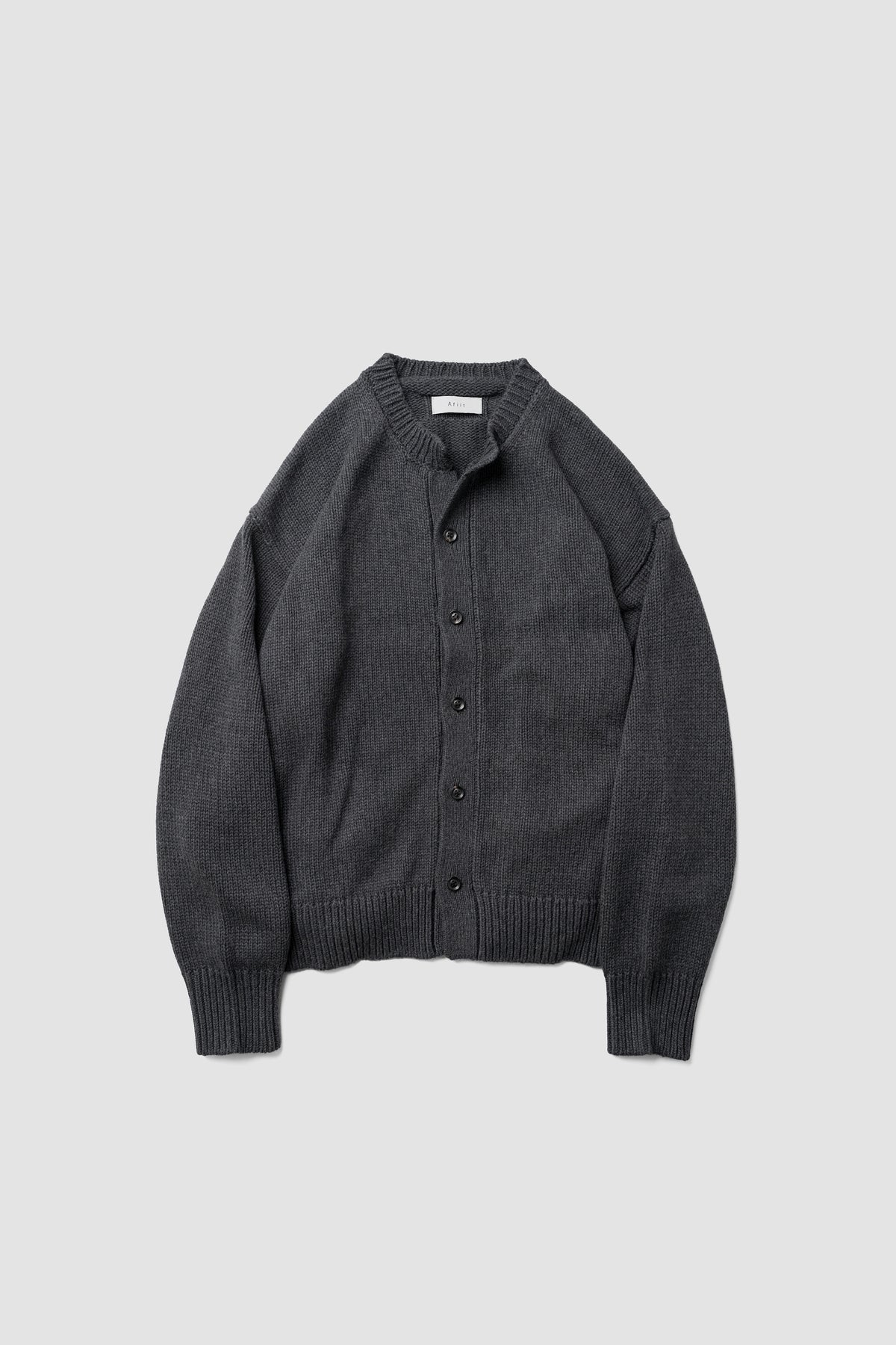 Afiit / CREW NECK CARDIGAN  "CHARCOAL"