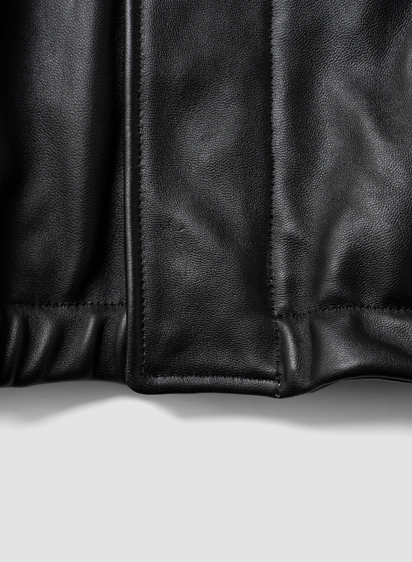ssstein/ SHEEP LEATHER ZIP SHORT JACKET "BLACK"