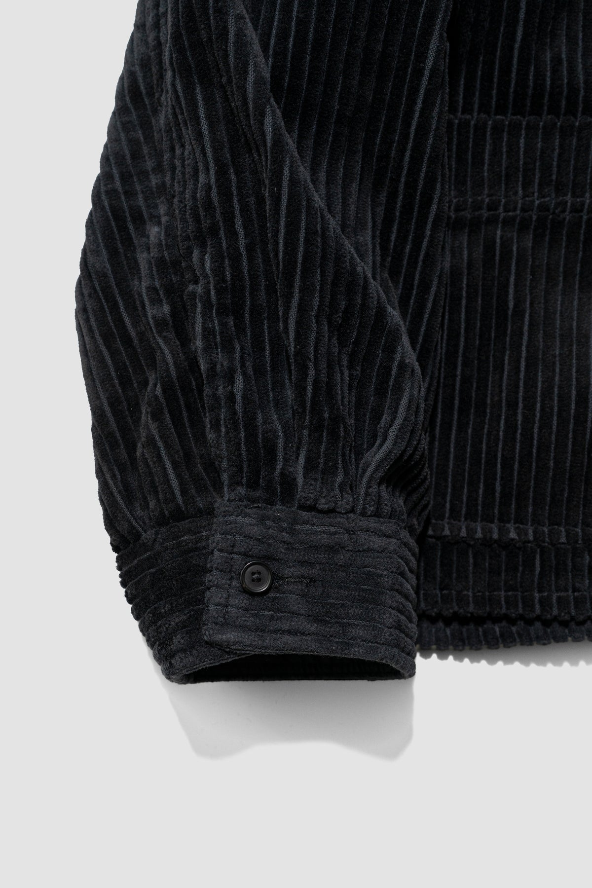 ANCELLM / CORDUROY OPEN COLLAR SHIRT "BLACK"