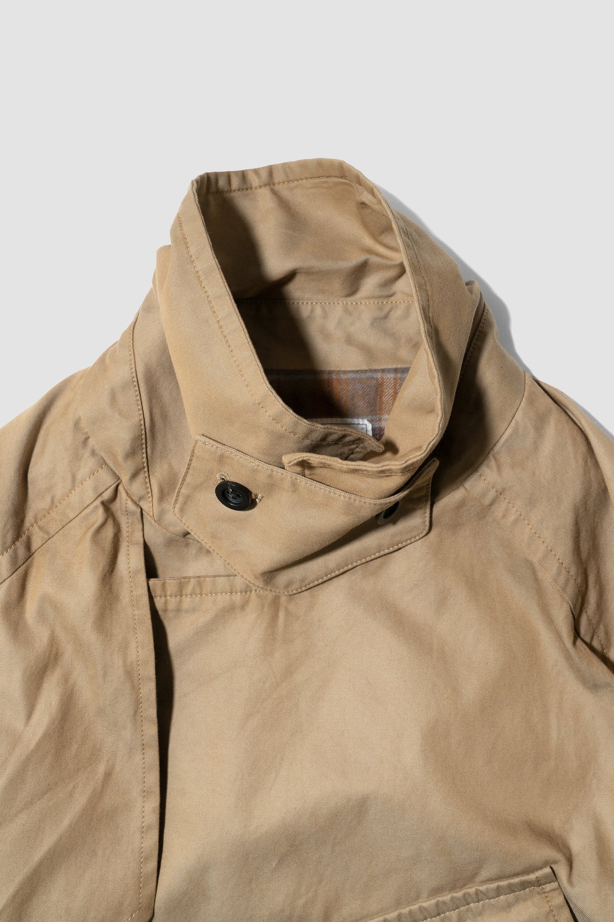ANCELLM / AGING COTTON M.C COAT "BEIGE"