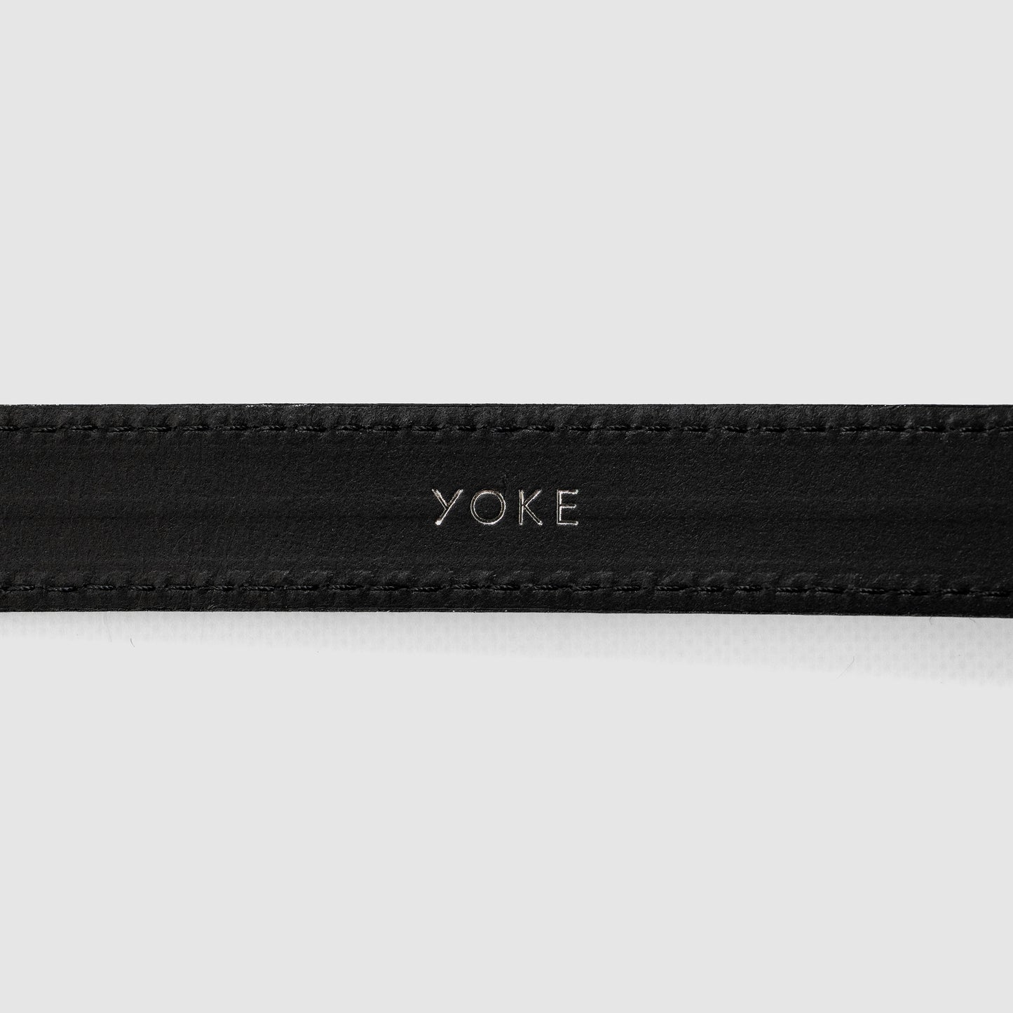 YOKE/ Oval Leather Belt "BLACK"