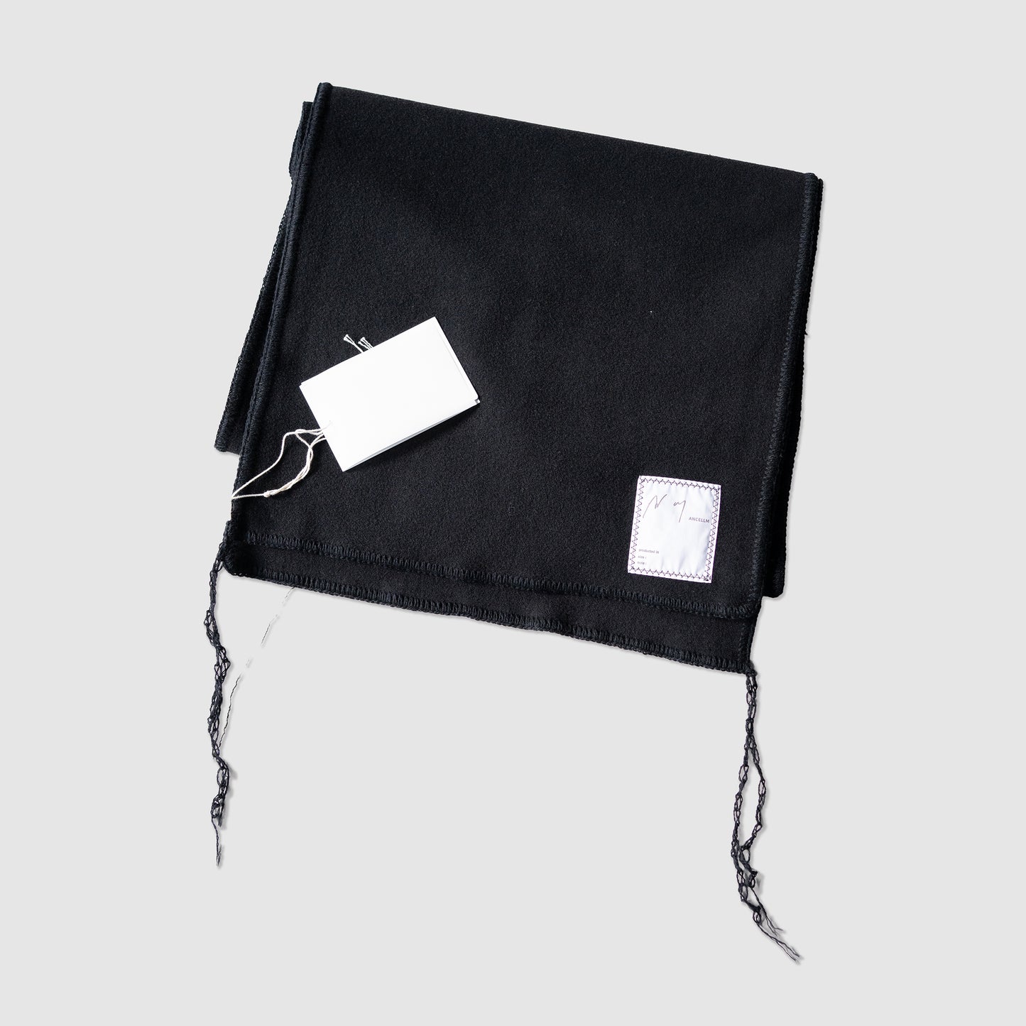 ANCELLM / WOOL BLANKET SCARF "BLACK"