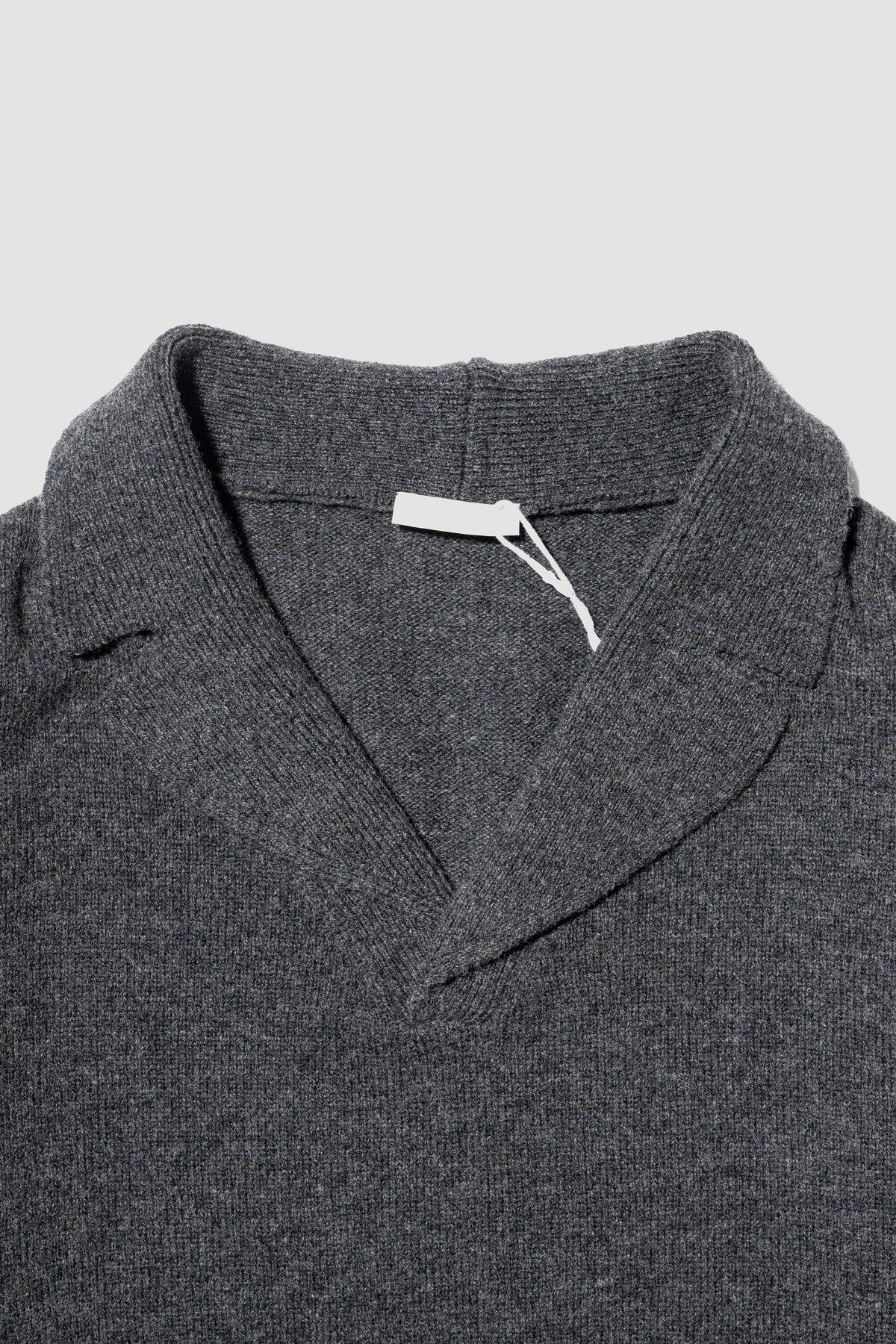 Blanc YM/ Wool Open Collar Knit Shirts "GRAY"