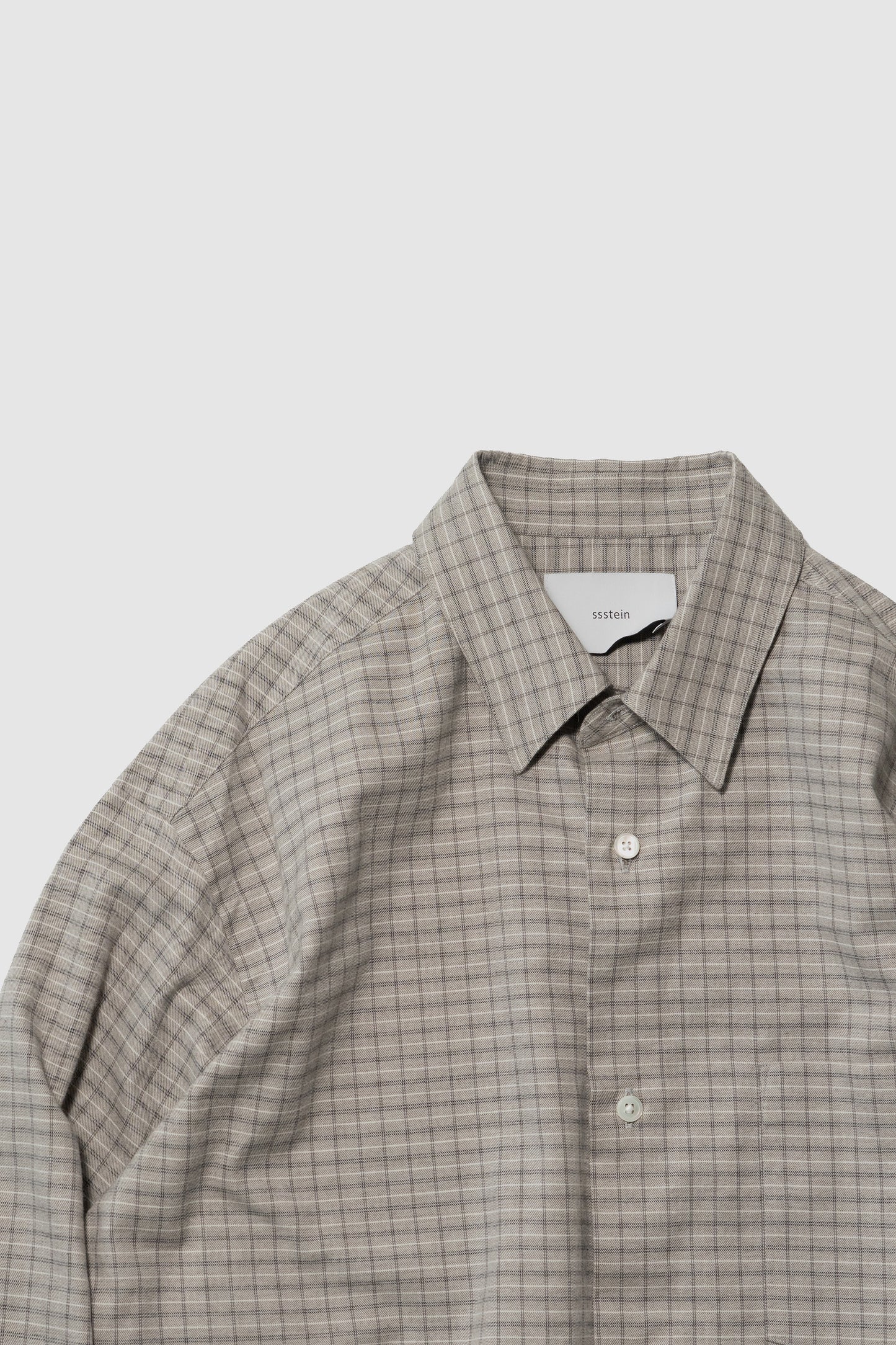 ssstein/ COTTON LLAMA OVERSIZED REGULAR COLLAR SHIRT "GRAPH CHECK"